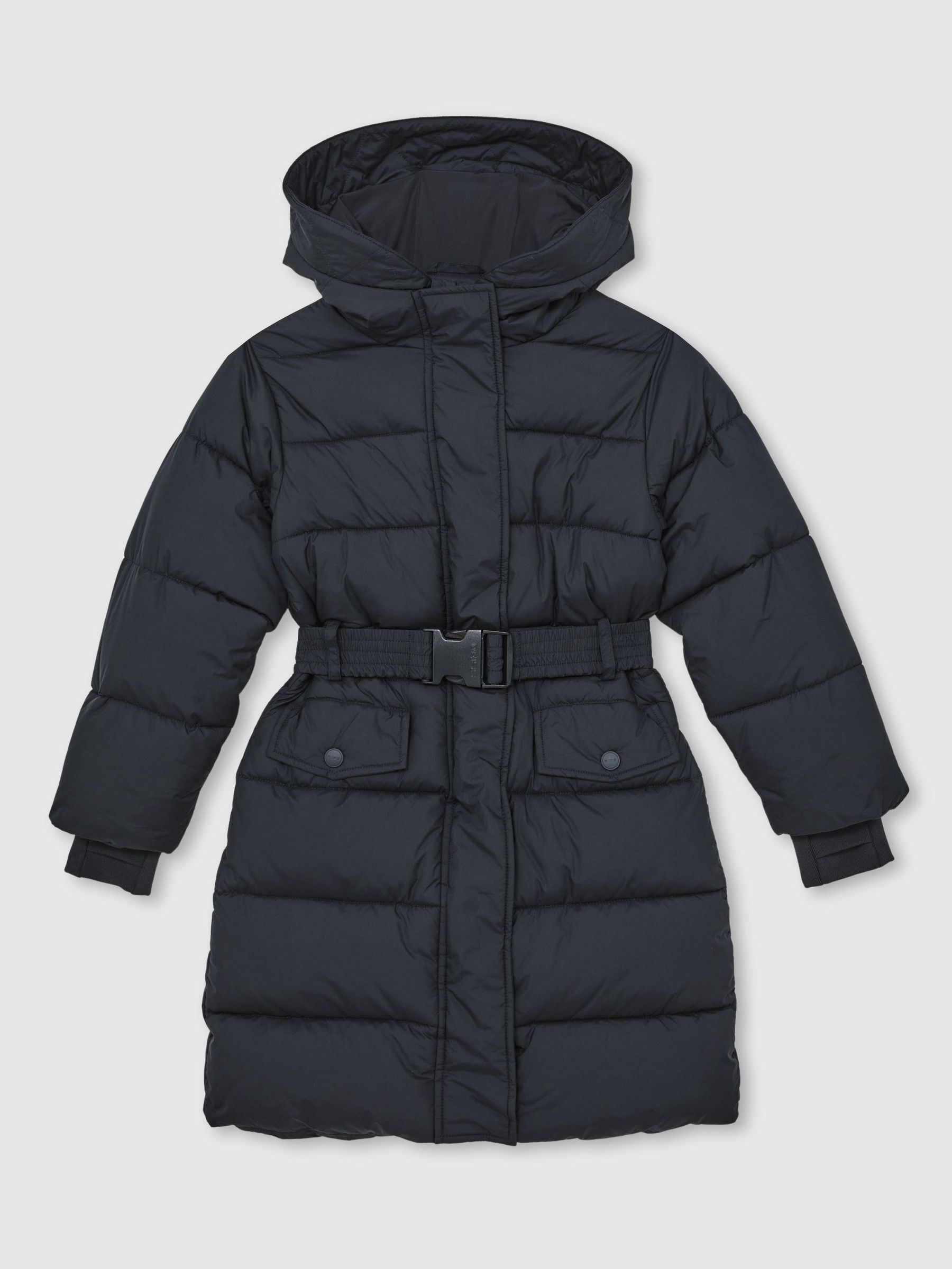 13-14 yrs Longline Hooded Puffer Coat in Navy (W51480) | €150