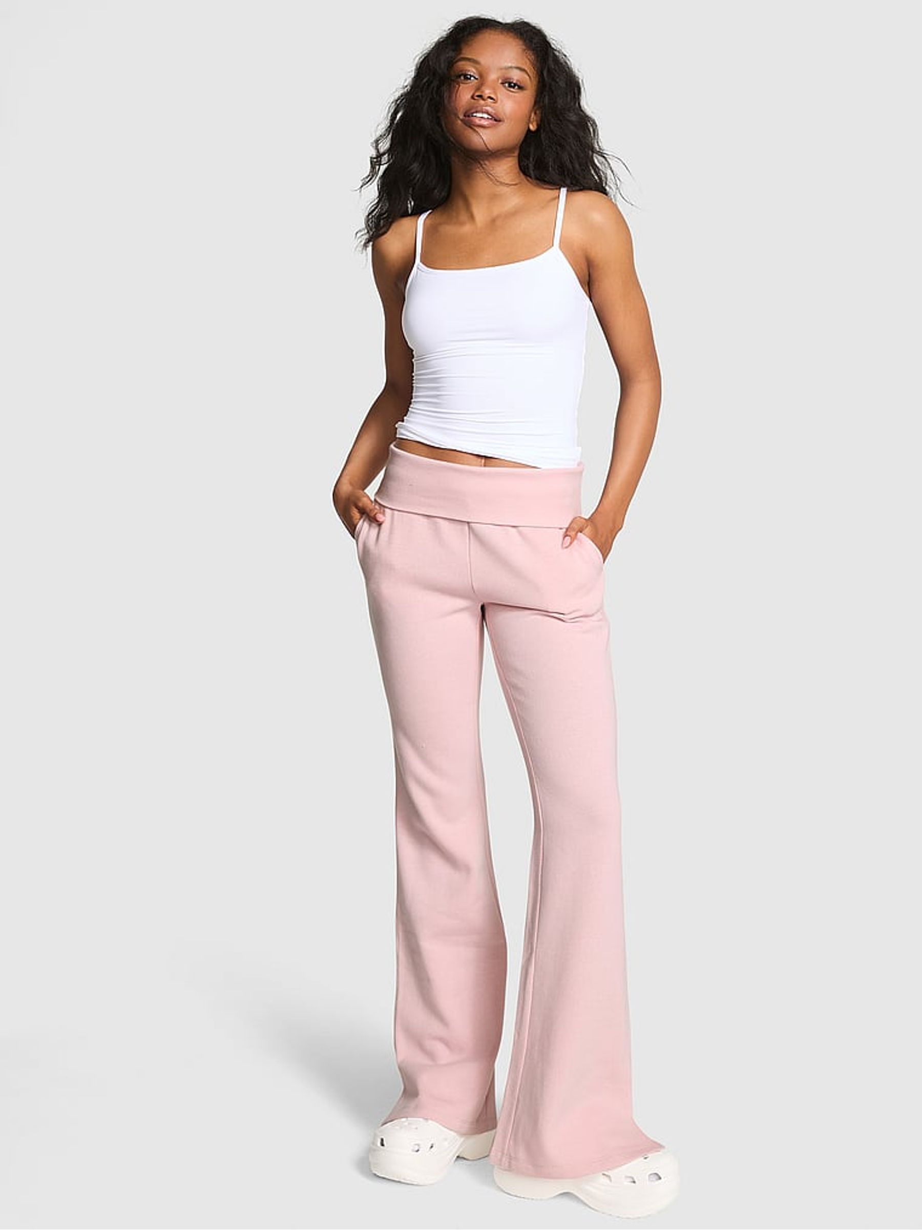 Dolhouse Pink Flared Fleece Fold Over Joggers (W52735) | €62