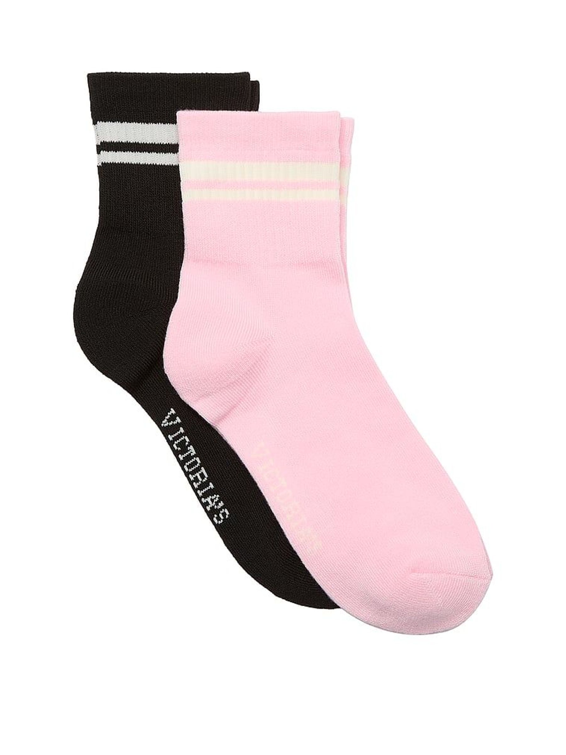 Black And Petal Pink 2 Pack Quarter Sock (W52812) | €13.50