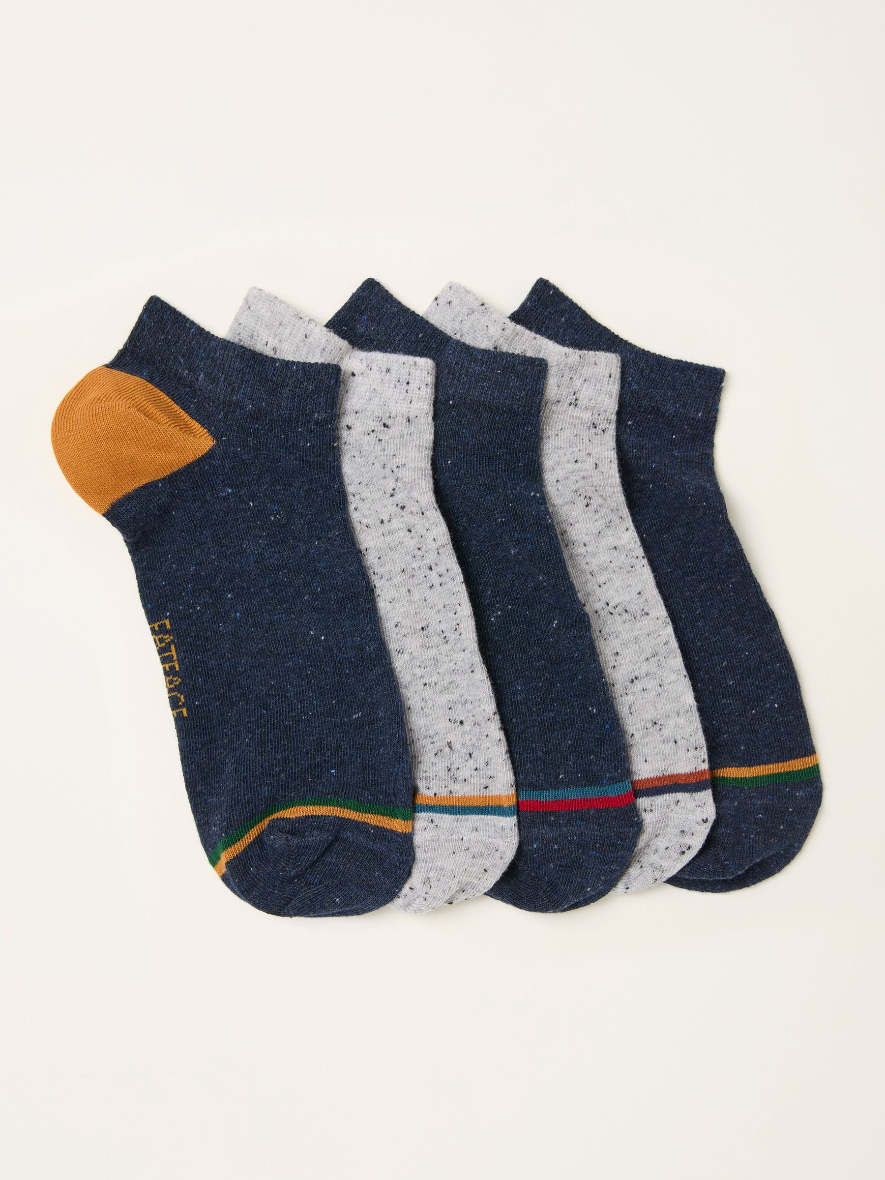 Navy Multi 5 Pairs of Pop Colour Trainer Socks (W53508) | $30