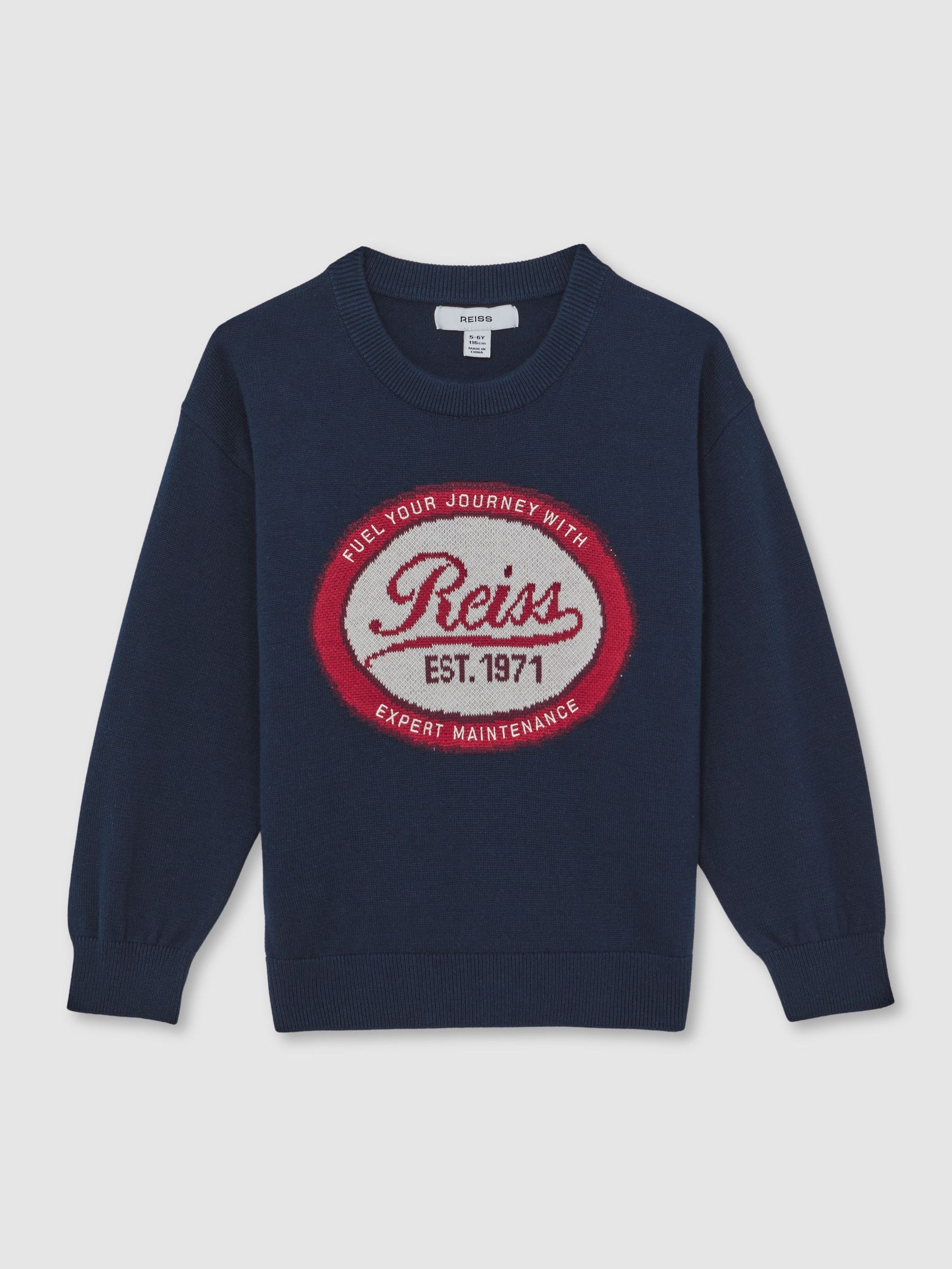 13-14 yrs Cotton Motor Cars Logo Jumper in Navy (W53929) | 255 QAR