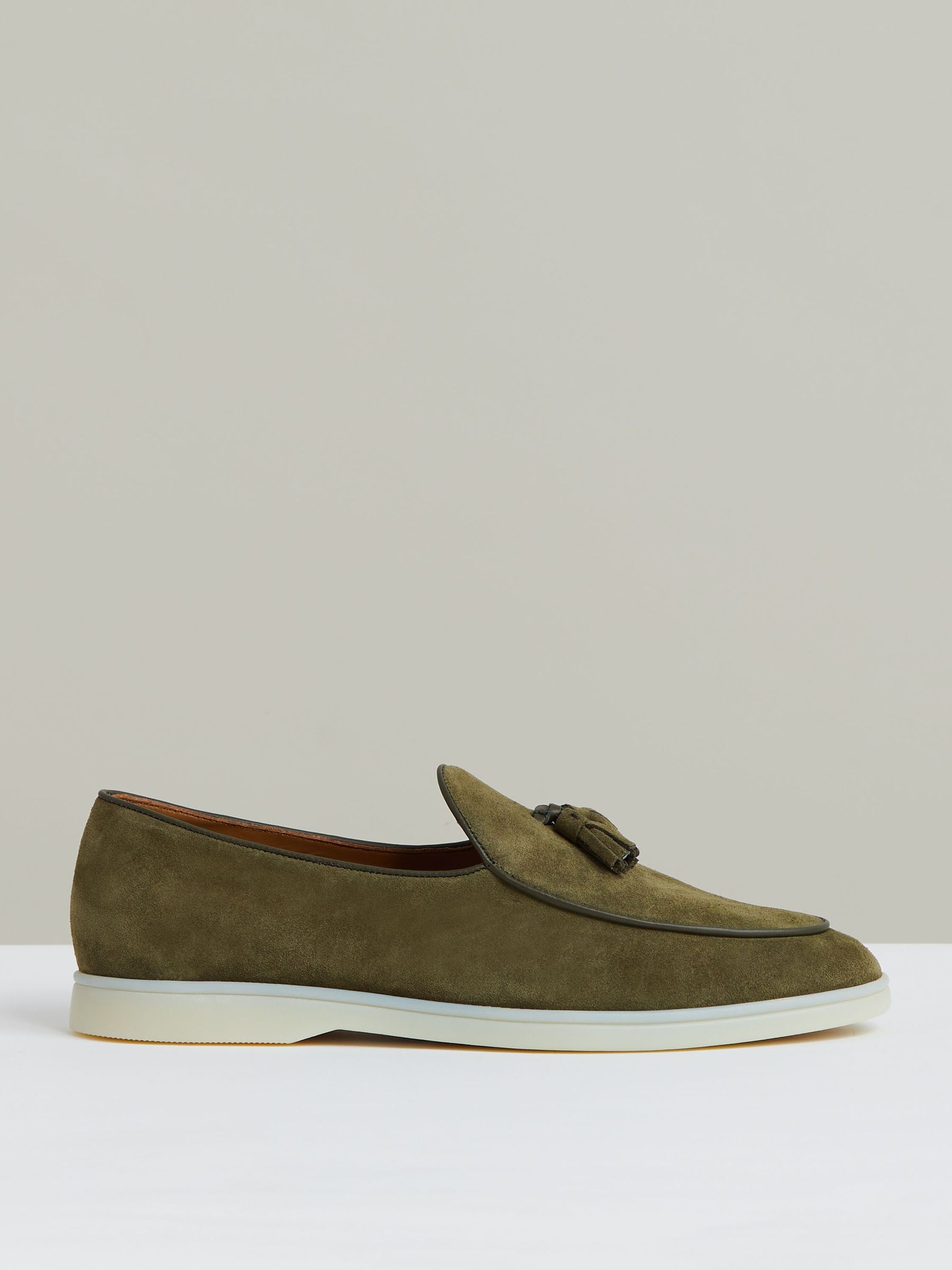 Suede Tassel Loafers in Moss Green (W54926) | €245