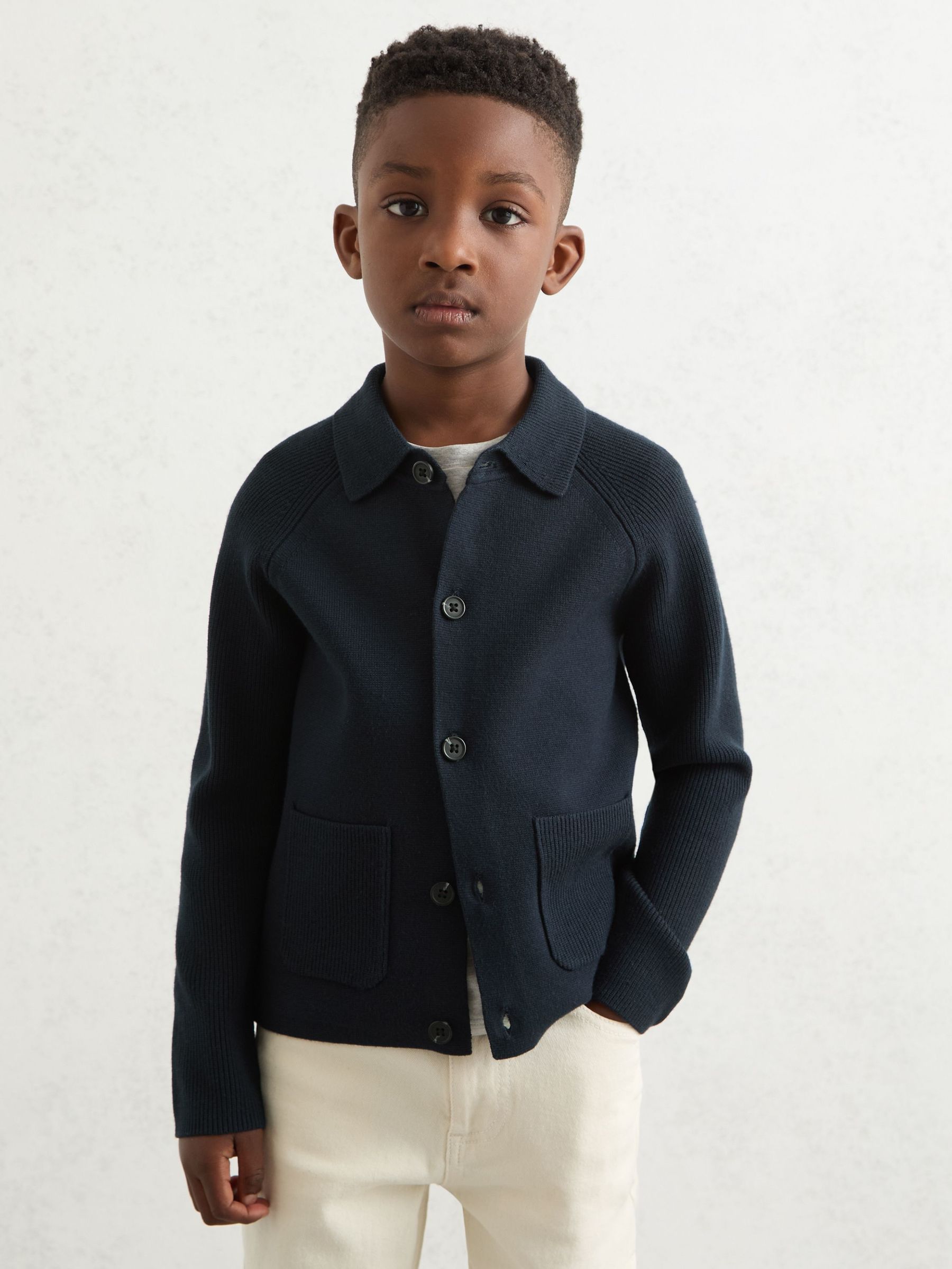 3-9 yrs Button-Through Knitted Cardigan in Navy (W55521) | €70