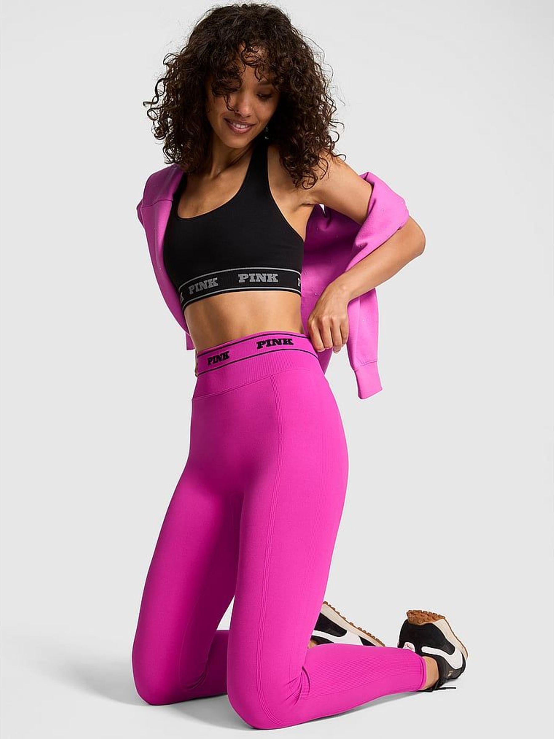 Pink Fire Seamless Logo Leggings (W55723) | €44