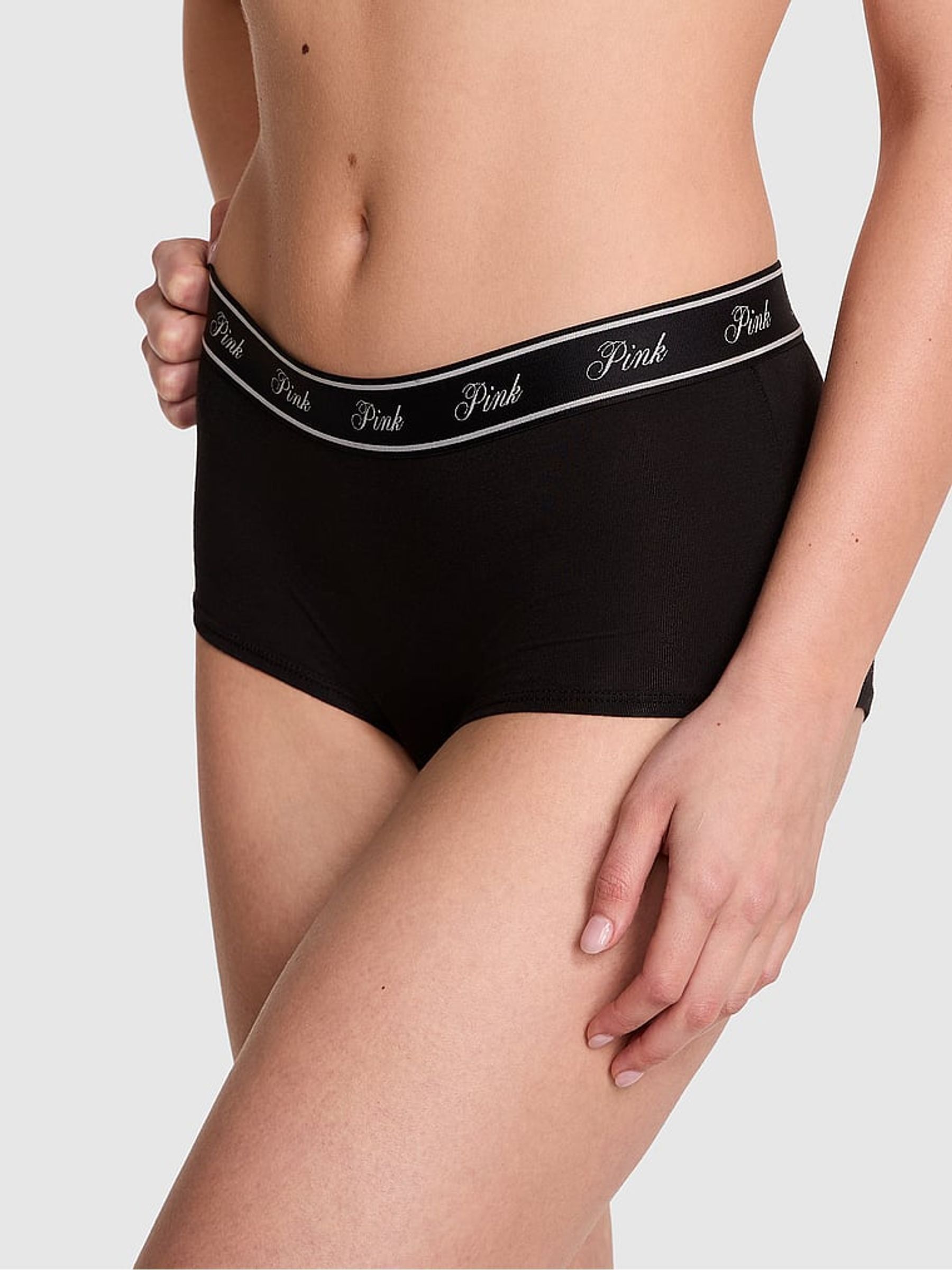 Black Spoiled Bat Print Boyshort Cotton Logo Knickers (W55732) | €11.50