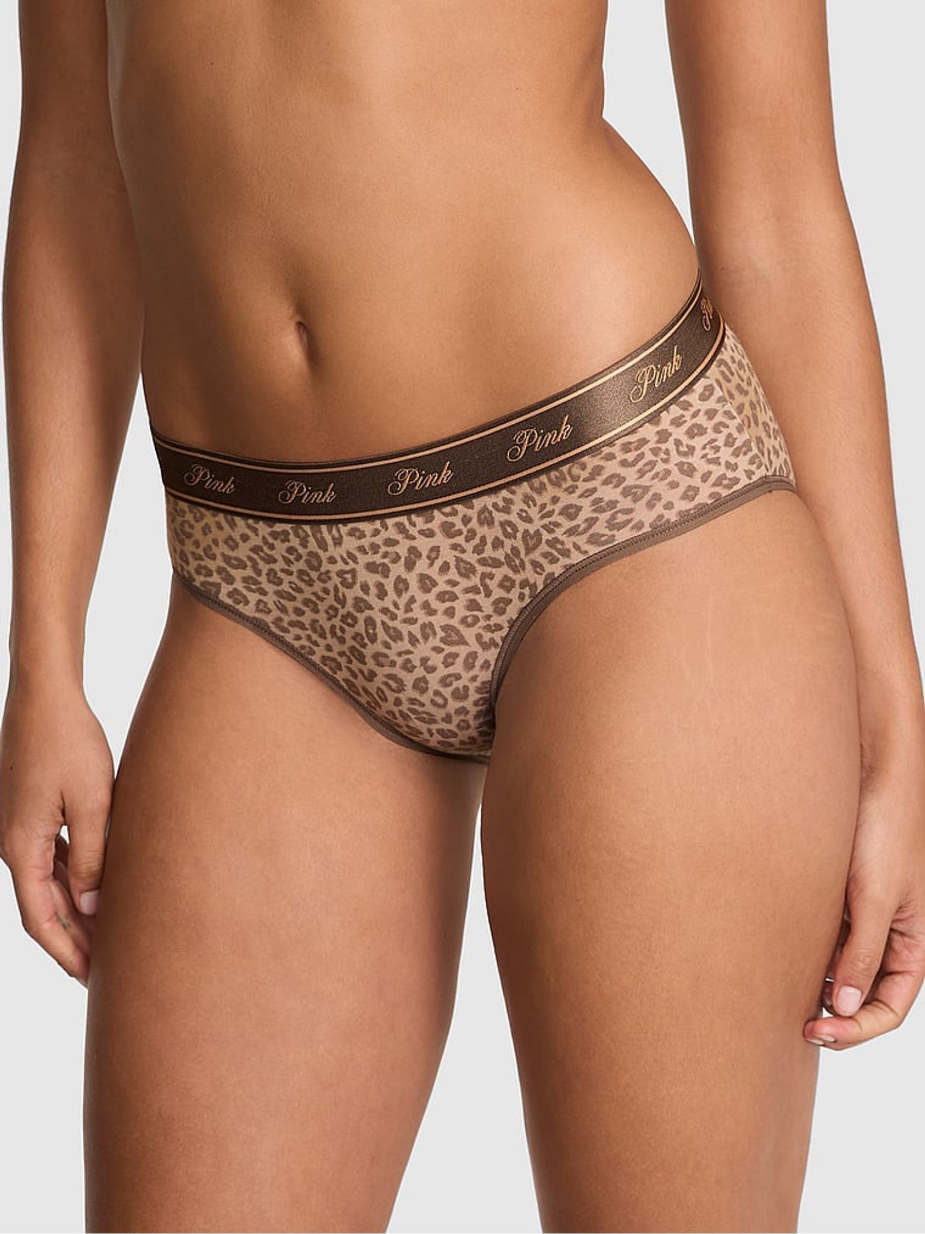 Brown Leopard Print Hipster Cotton Logo Knickers (W55740) | €11.50