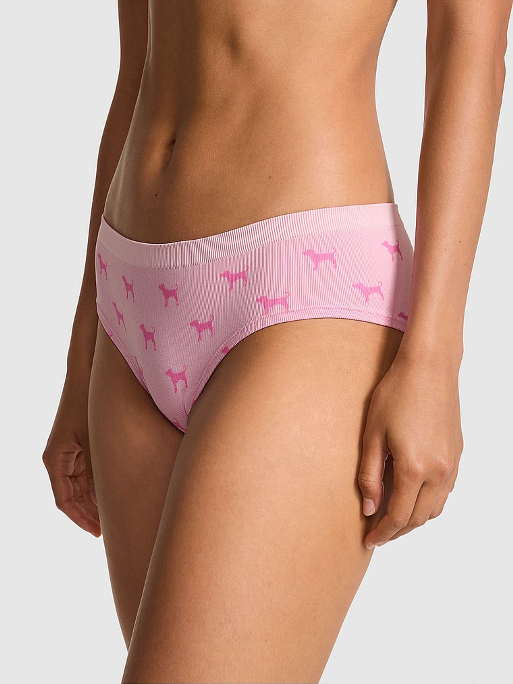 Pink Dog Print Hipster Seamless Scoop Thong Knickers (W55743) | €11.50