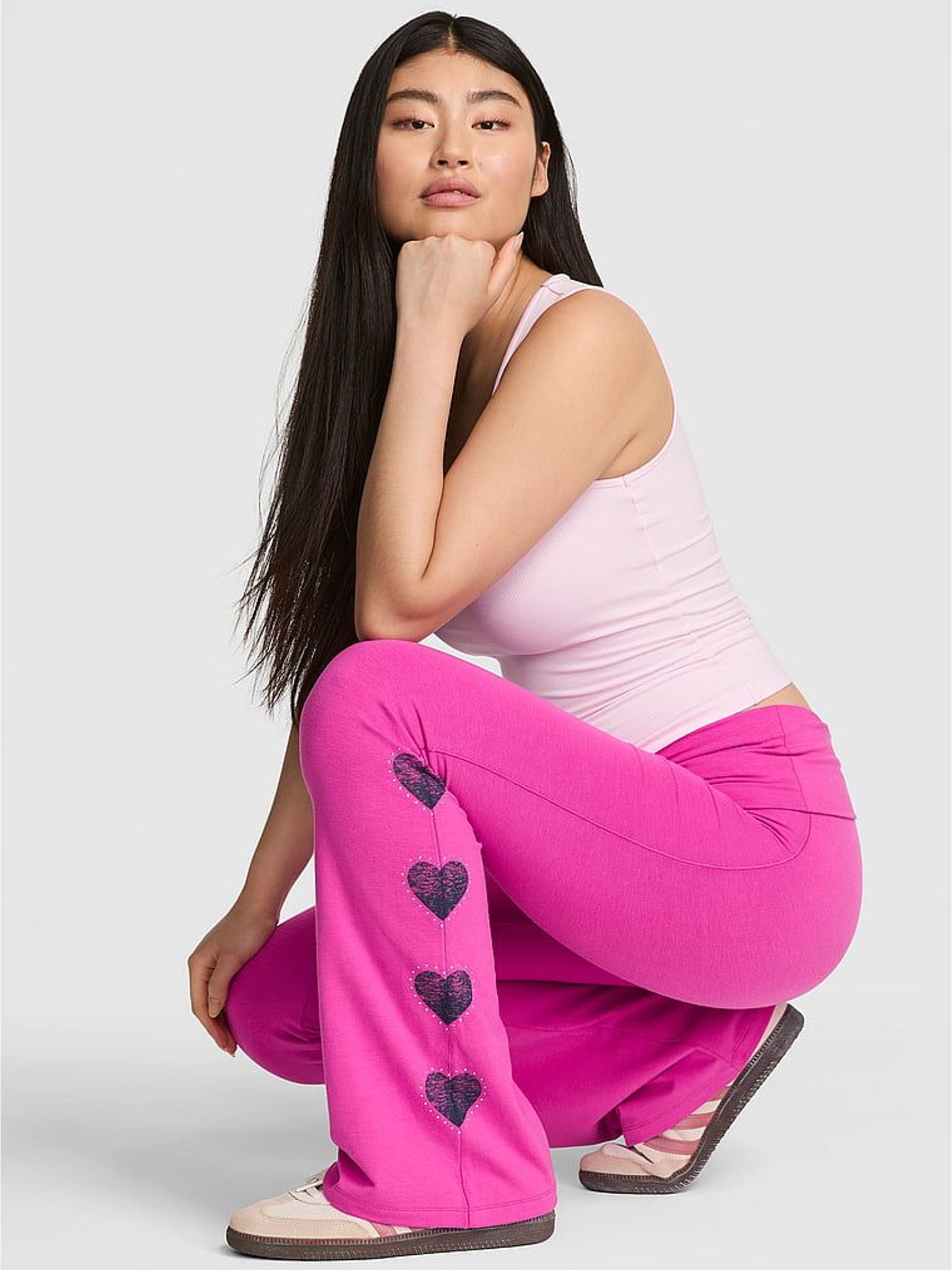 Pink Fire Foldover Leggings (W55747) | €58
