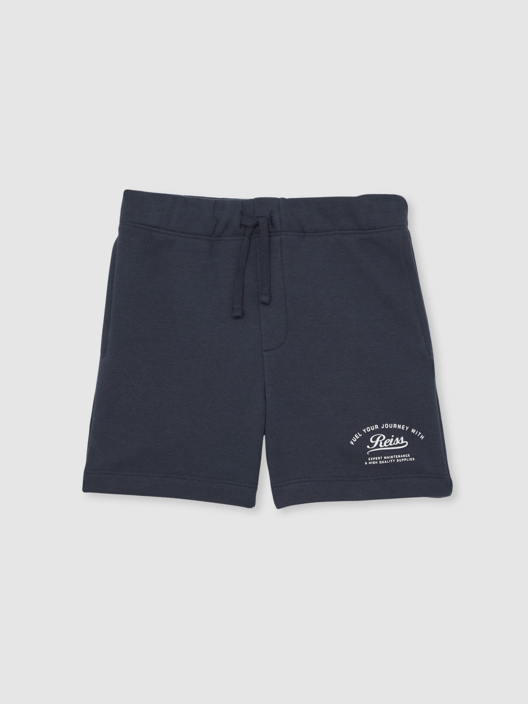 13-14 yrs Cotton Blend Motor Cars Sweat Shorts in Washed Blue (W57161) | $55
