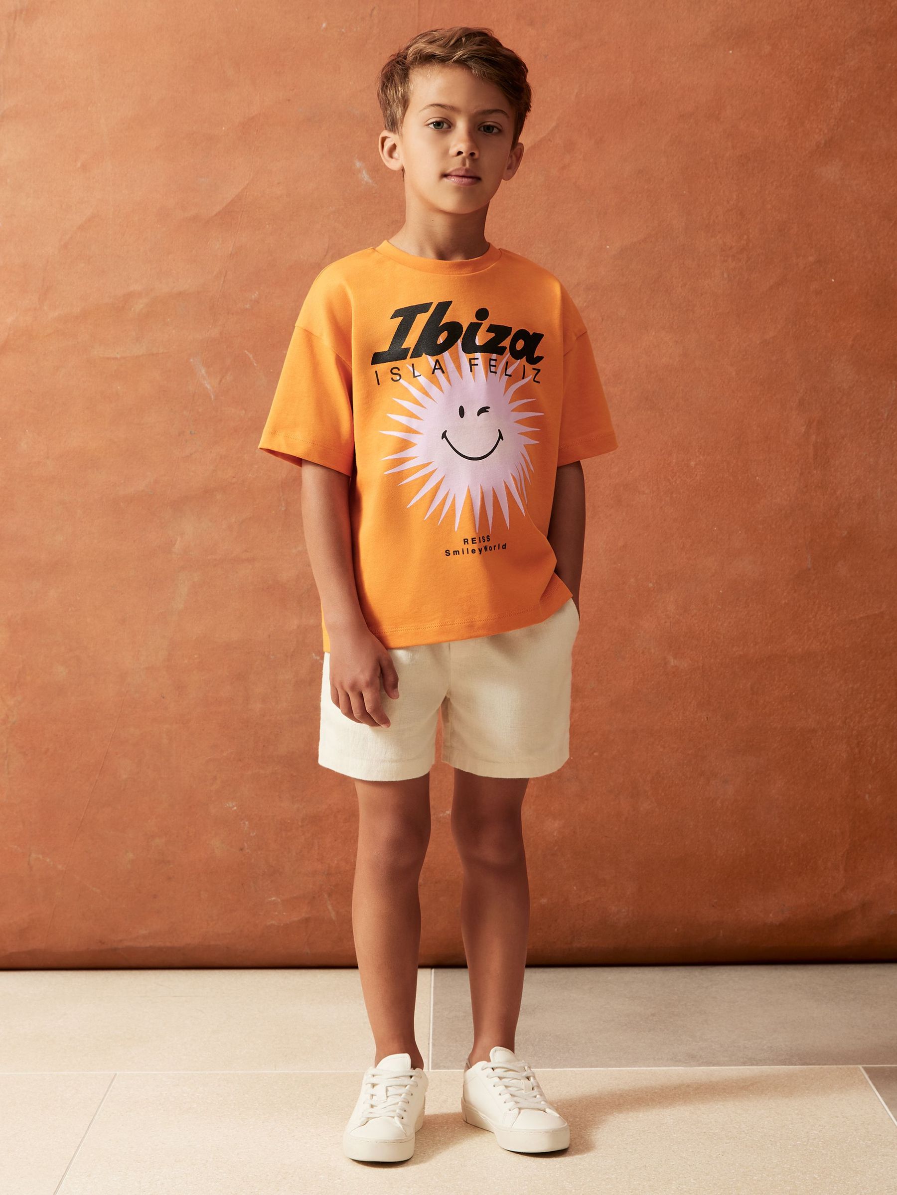 3-9 yrs SmileyWorld | Reiss Sun Motif T-Shirt in Orange (W58362) | CA$20