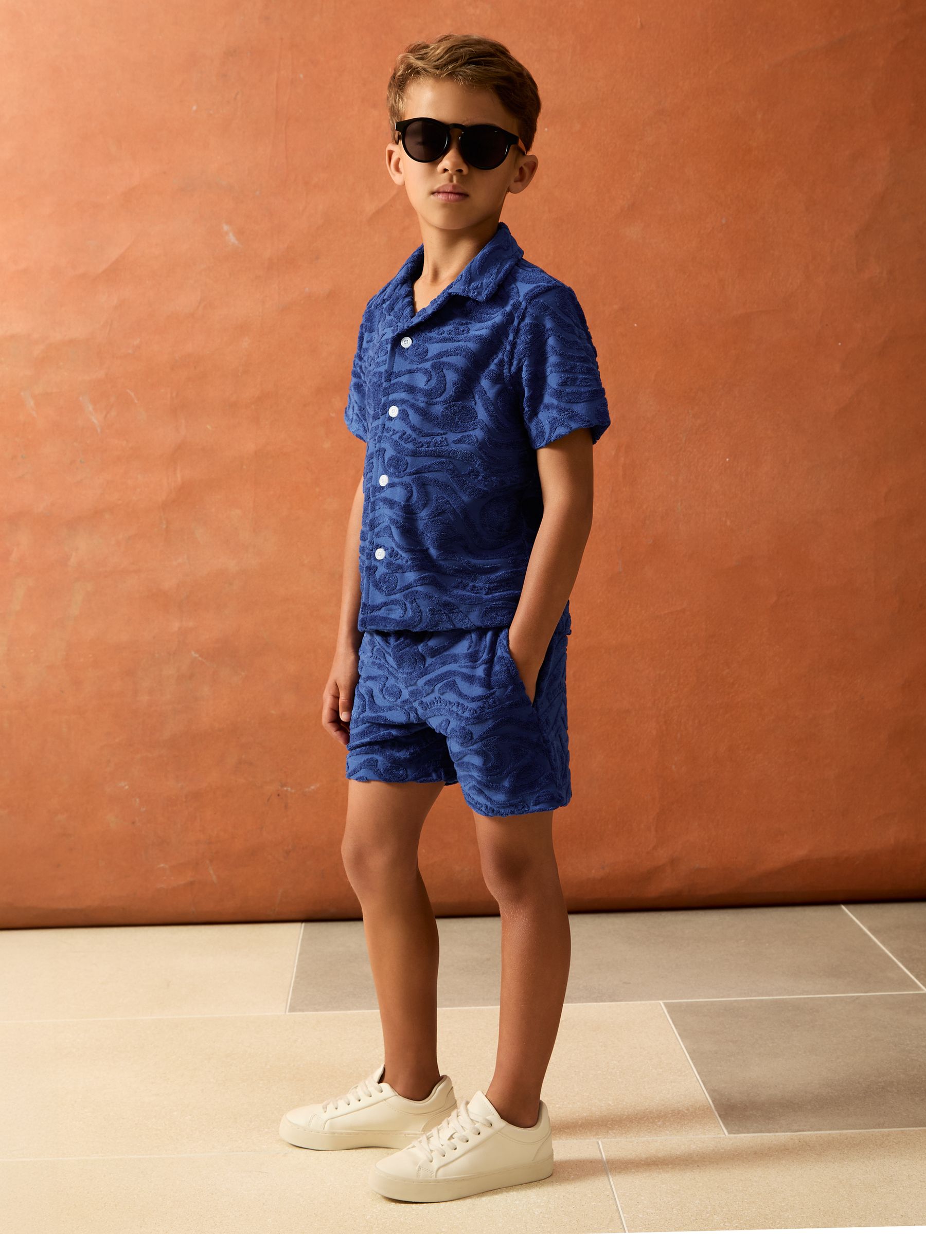 3-9 yrs SmileyWorld | Reiss Wave Texture Shorts in Bright Blue (W58367) | CHF 55