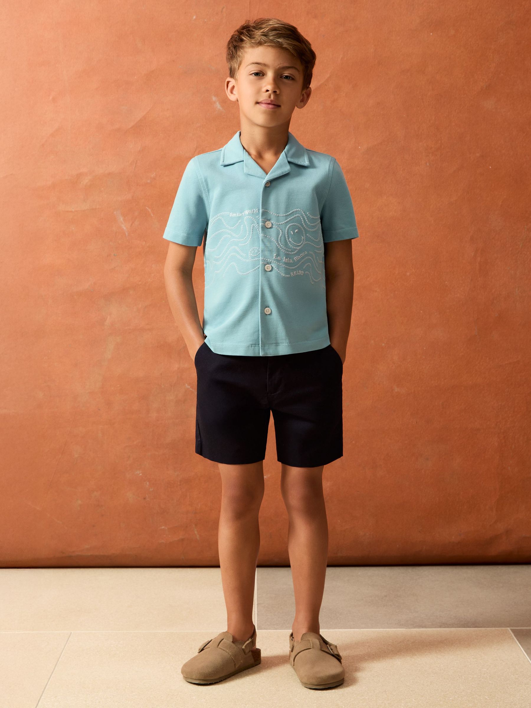 3-9 yrs SmileyWorld | Reiss Embroidered Shirt in Sky Blue (W58377) | €21