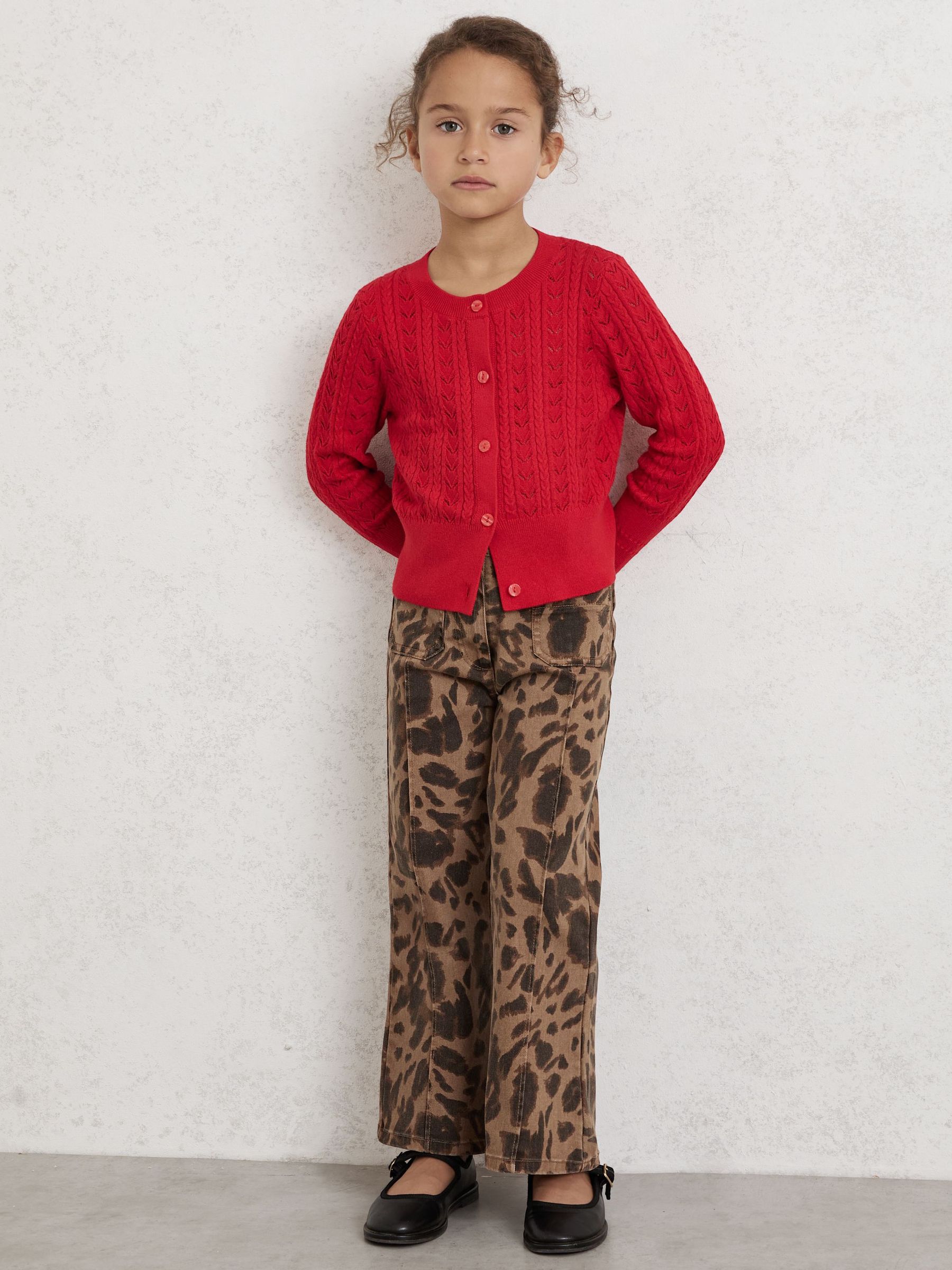 Leopard-Print Flared Jeans in Brown (W58967) | 275 QAR