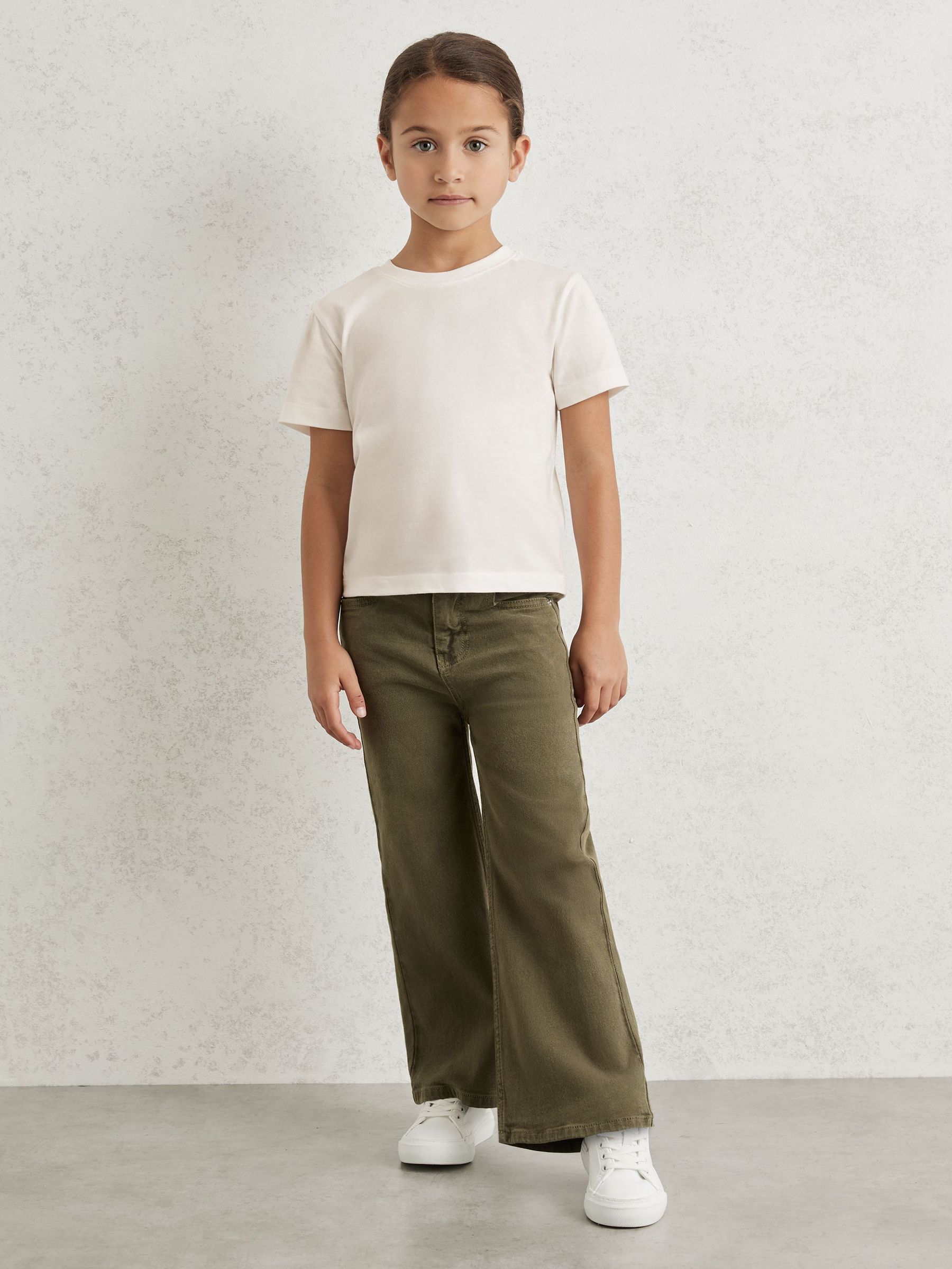 3-9 yrs Cotton Crew Neck T-Shirt in Ivory (W58970) | 50 QAR