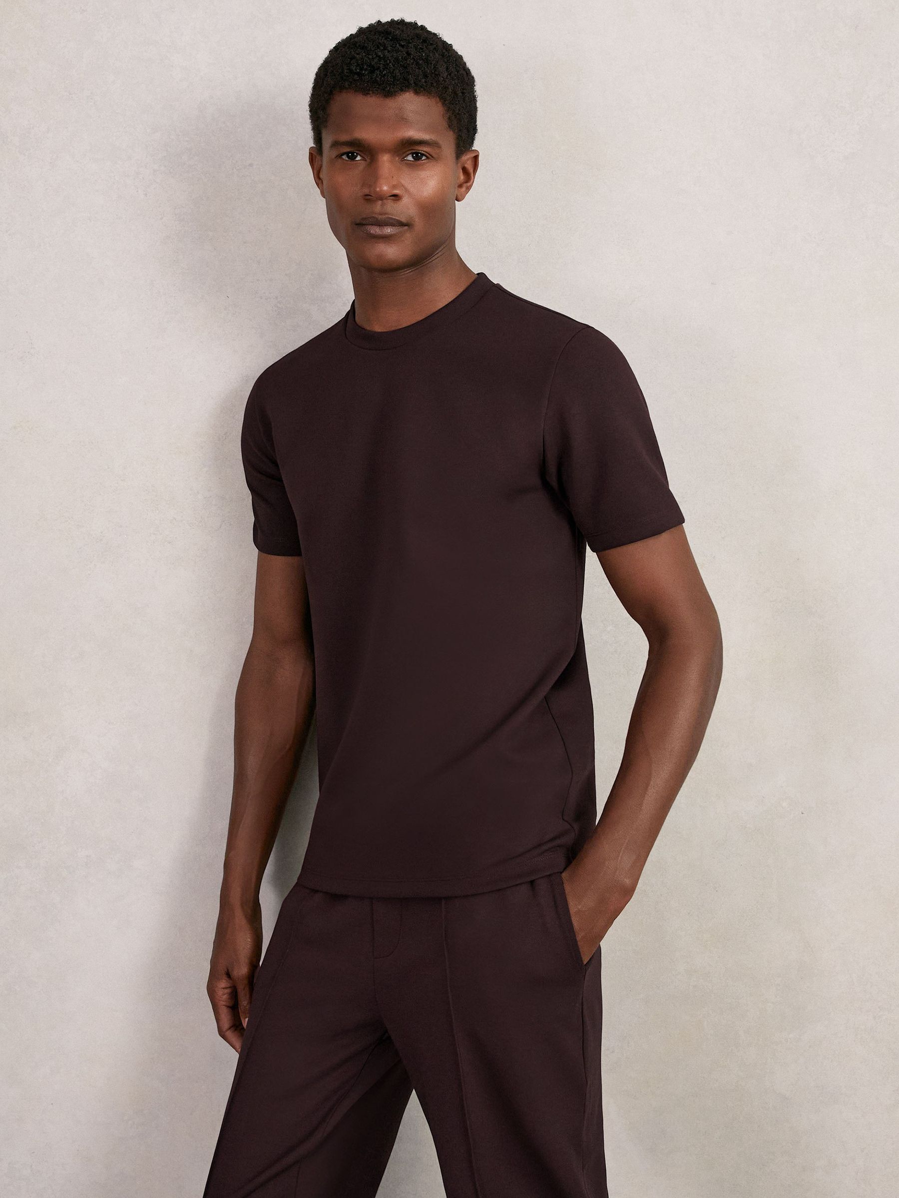Interlock Jersey Crew Neck T-Shirt in Cherry Red (W58984) | CA$130