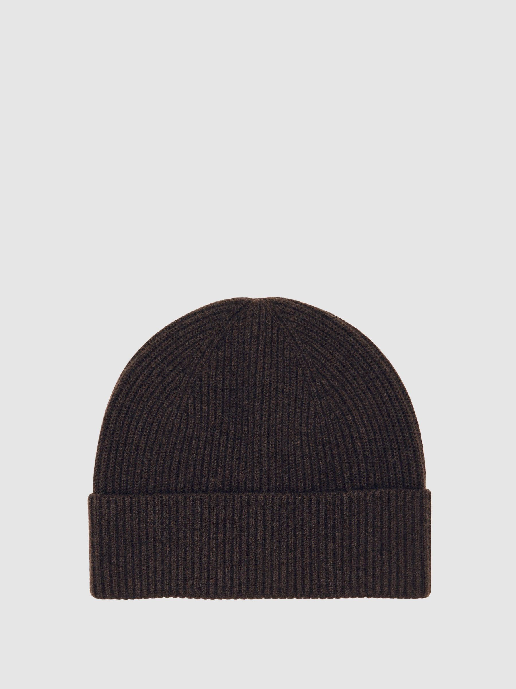 Merino Wool Rib-Knit Beanie in Chocolate Brown (W58987) | $80