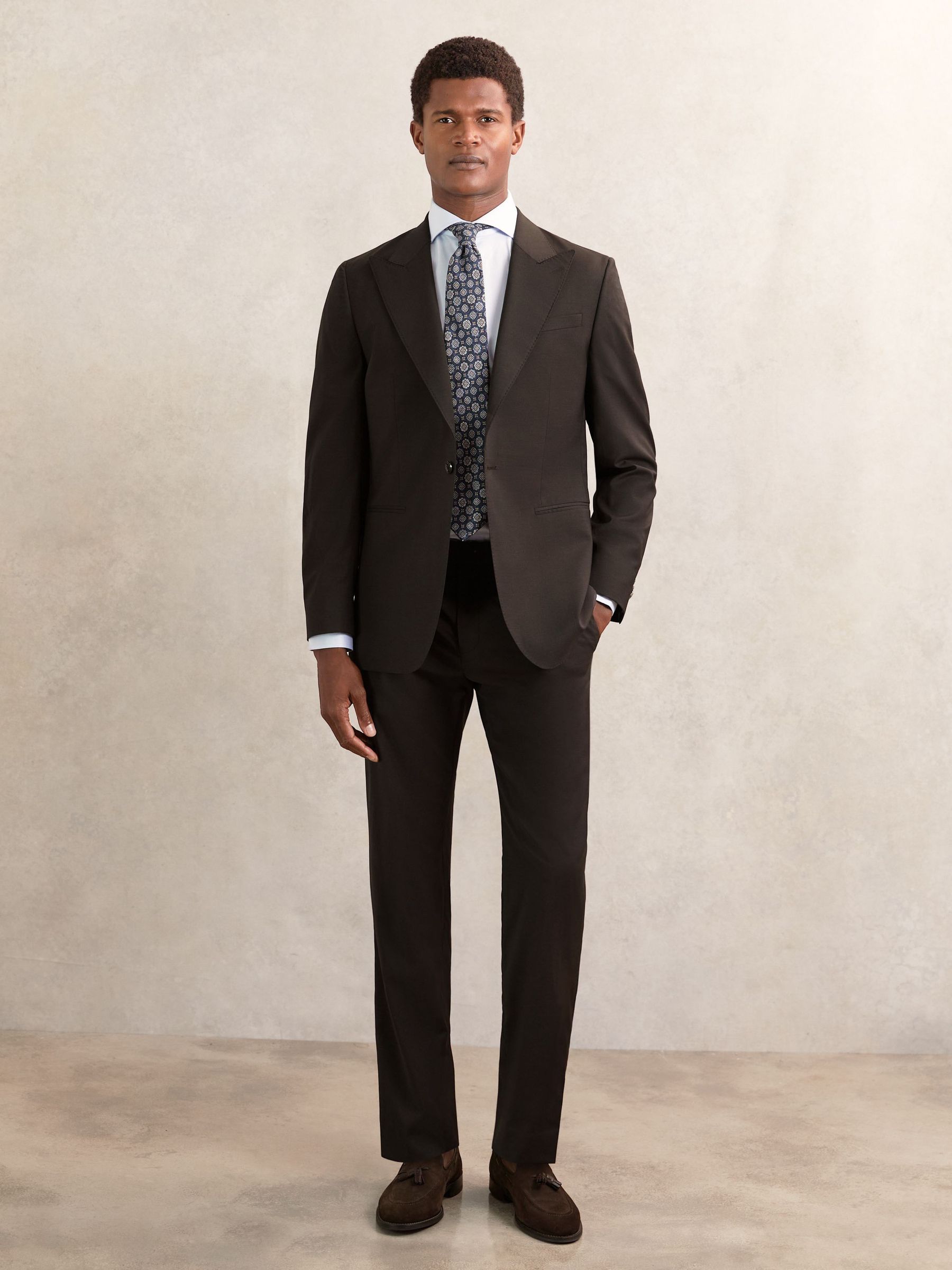 Regular-Fit Wool-Blend Suit Trousers in Chocolate Brown (W59029) | €230