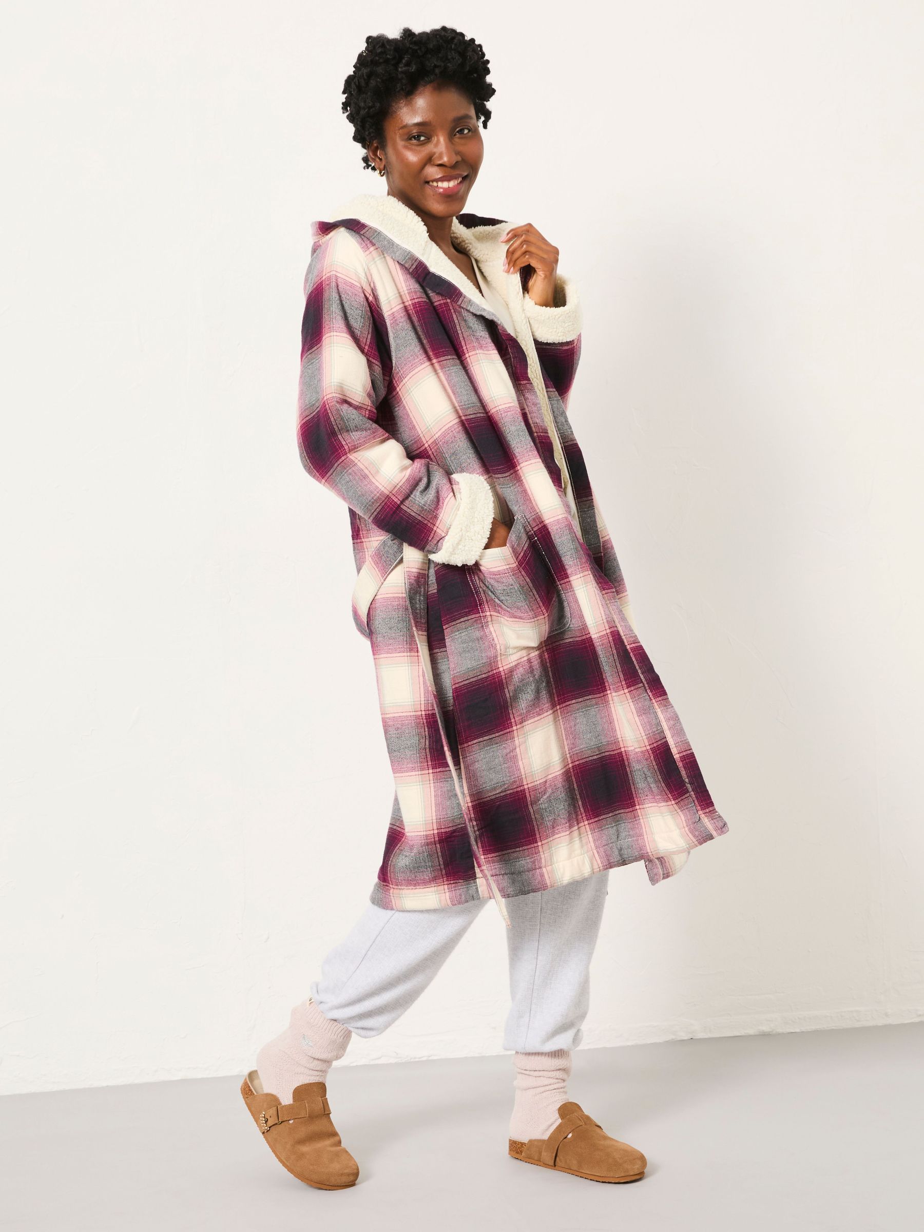 Purple Check Dressing Gown (W60985) | €91