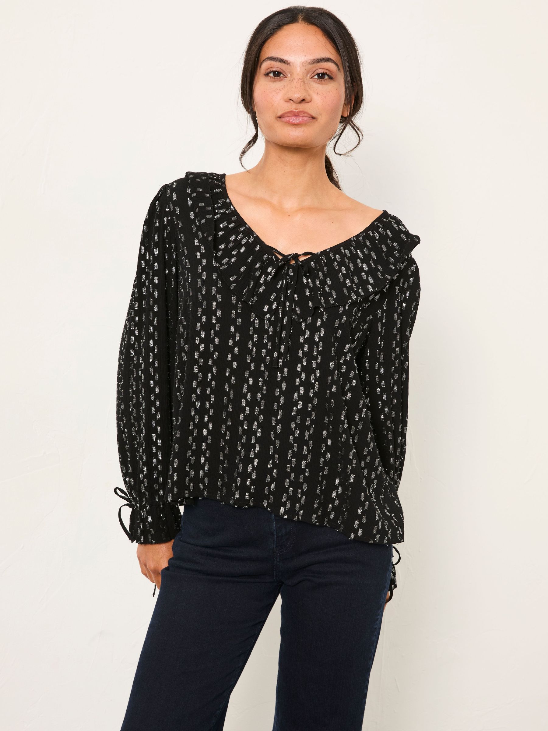 Rene Black Metallic Blouse (W61466) | $85