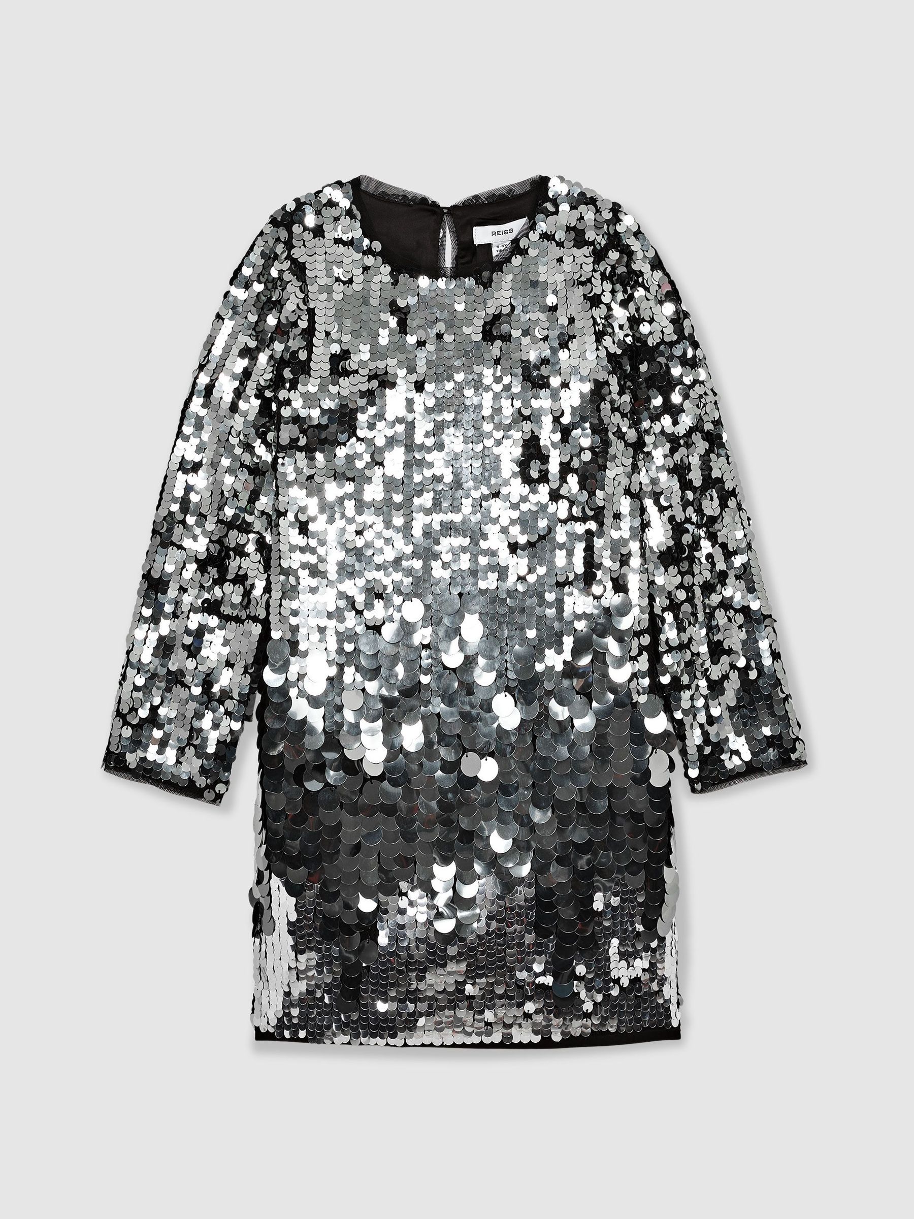 13-14 yrs Sequin-Embellished Shift Dress in Silver (W61974) | €130