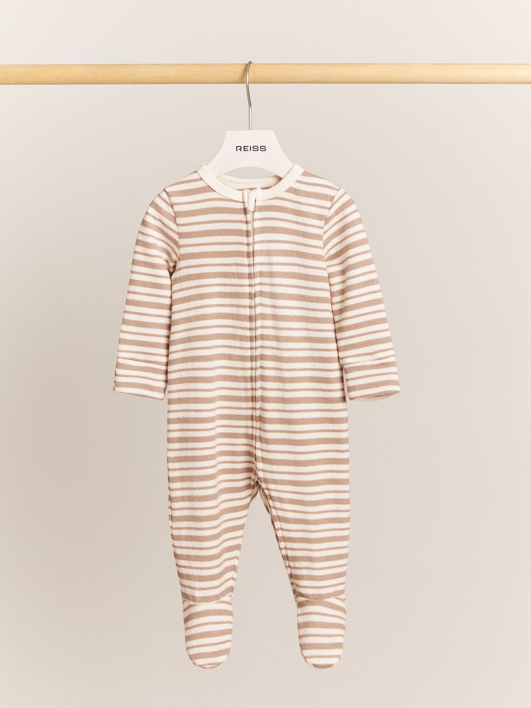 Cotton Stripe Sleepsuit in Neutral (W61984) | €50
