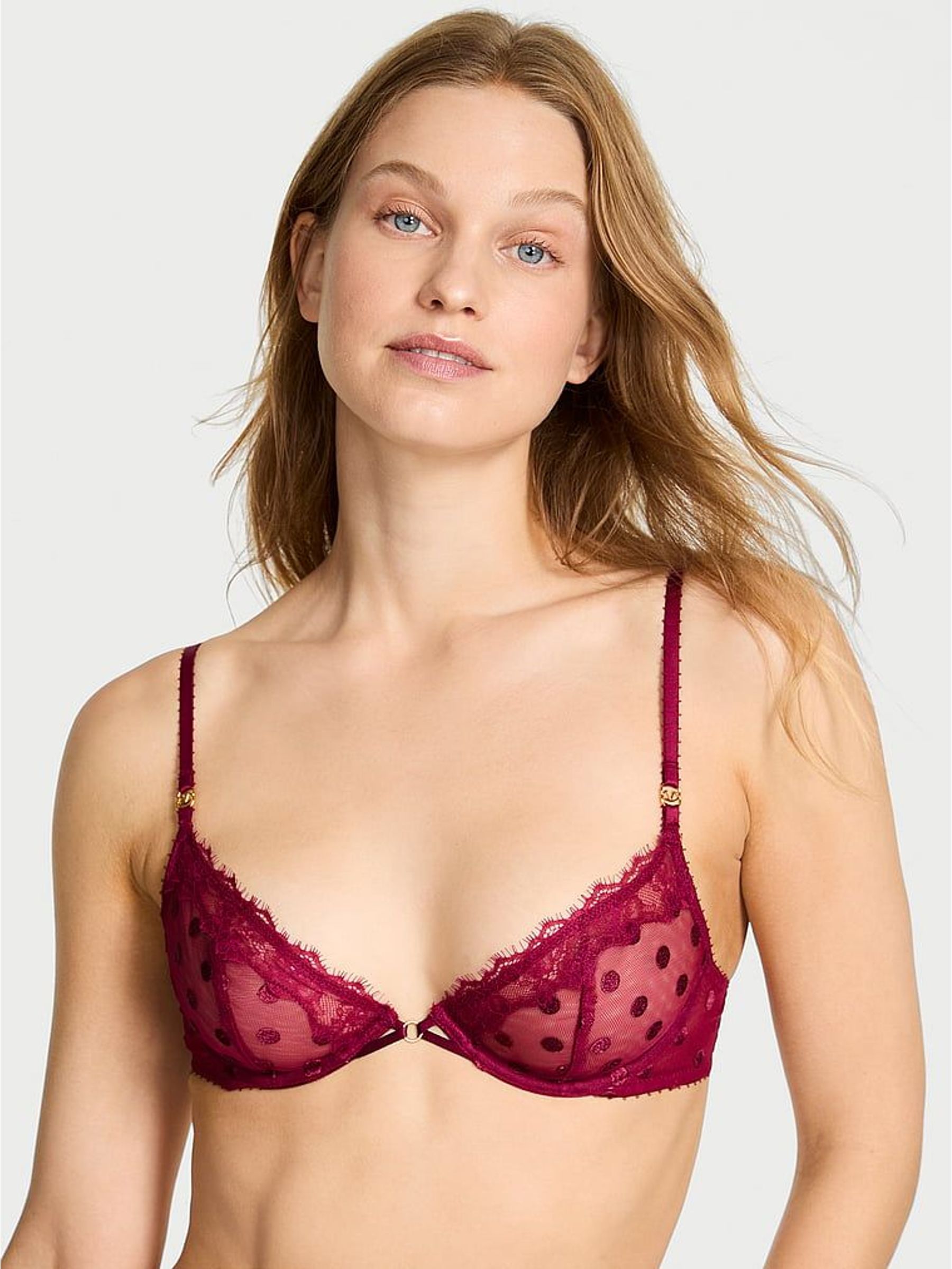 Fresh Jam Red Dot Unlined Demi Sheer Bra (W62967) | €58
