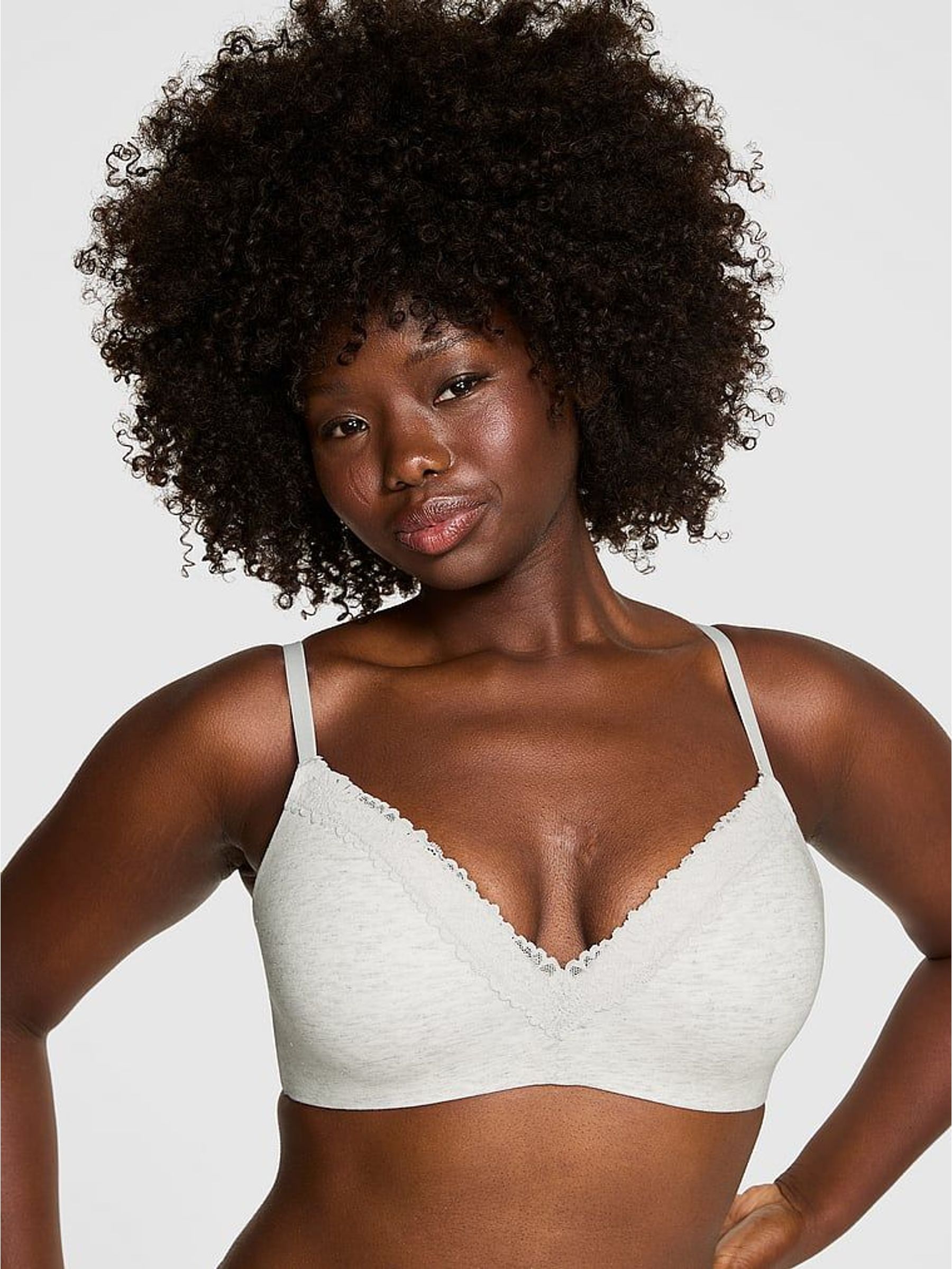Snow White Non Wired Push Up Cotton Heather Lace Trim Bra (W63698) | €45