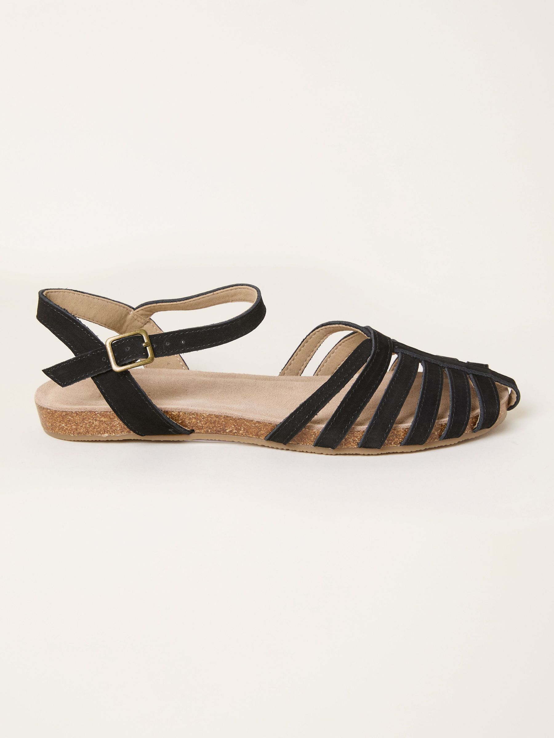 Posy Black Leather Dainty Fisherman Sandal (W63940) | €60