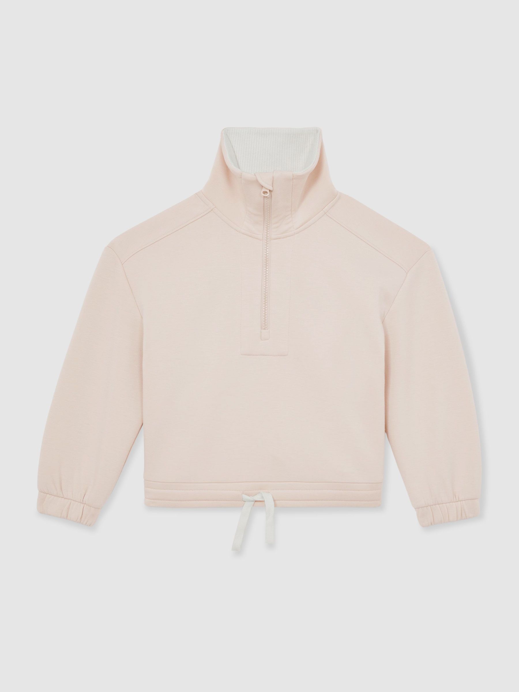 13-14 yrs Funnel-Neck Interlock Zip Sweatshirt in Neutral (W64898) | SGD 95
