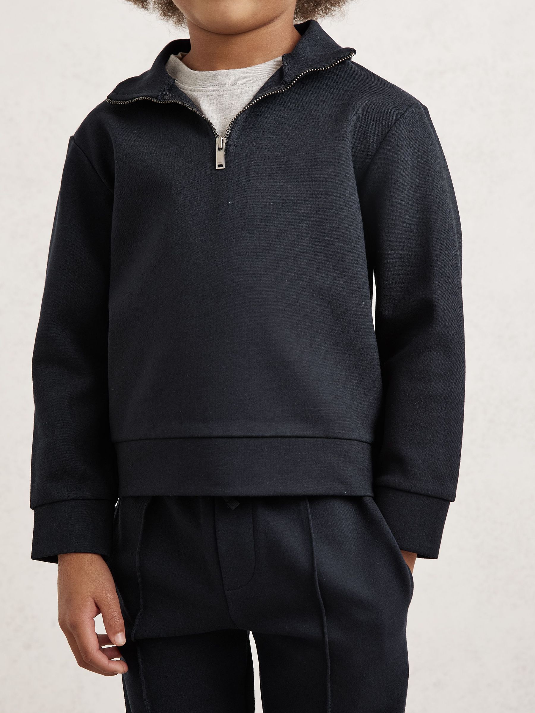 9-13 yrs Interlock Sweatshirt and Trousers Set in Navy Blue (W65899) | 425 QAR
