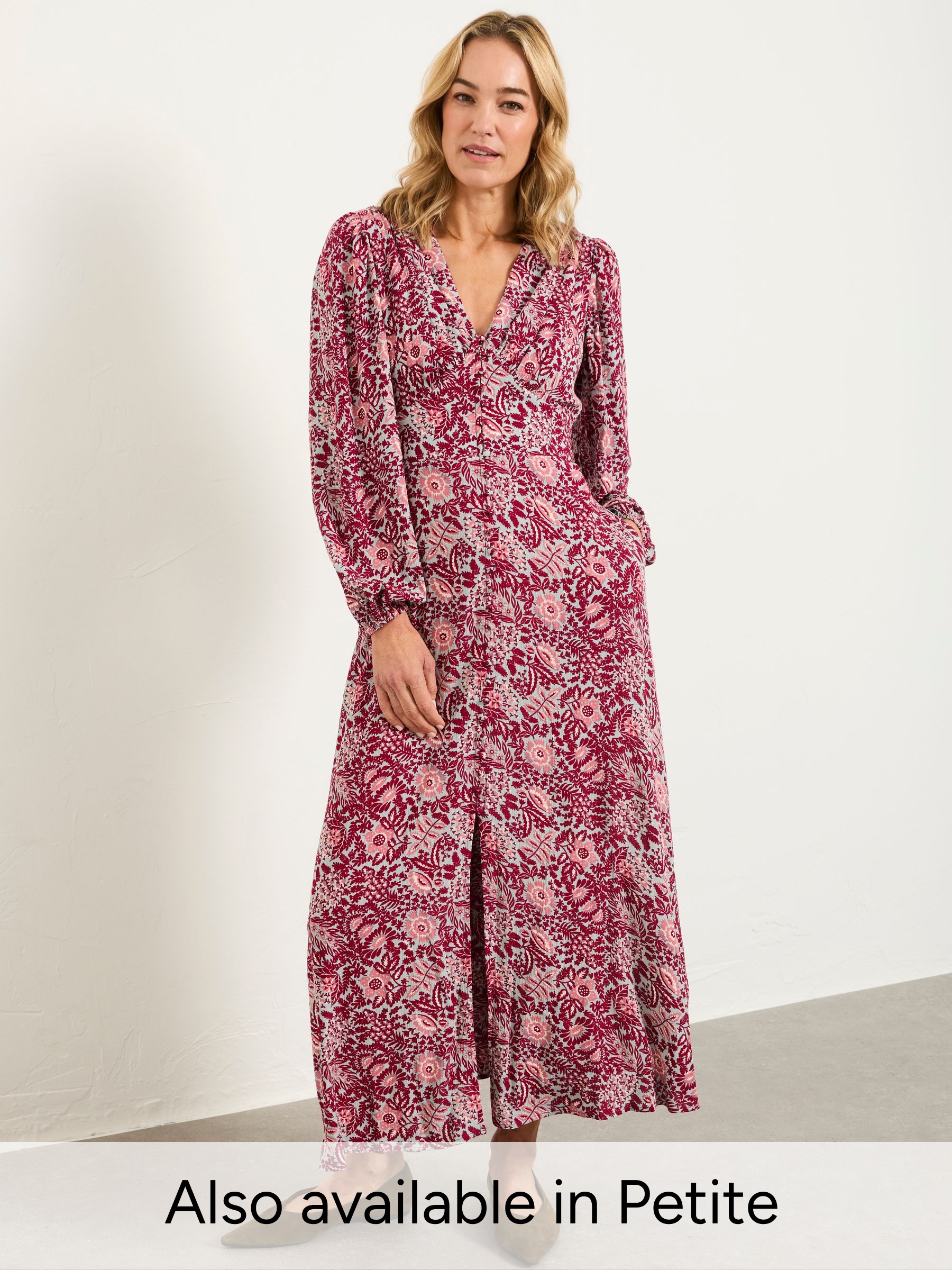 Livvy Plum Purple Spriggy Ditsy Regular Midi Dress (W66073) | $132