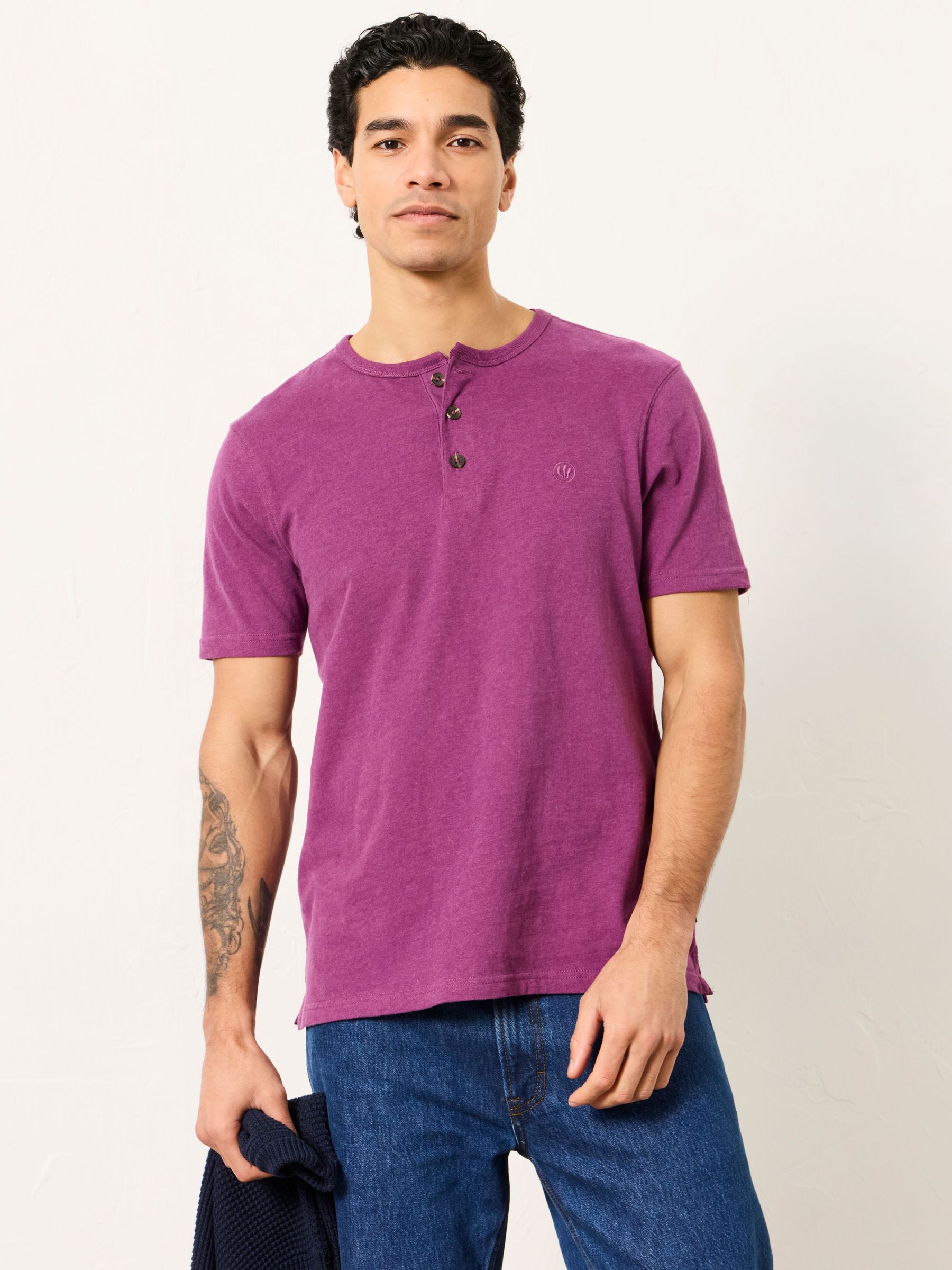 Henley Plum Purple Woodside Slub Tshirt (W66245) | €33