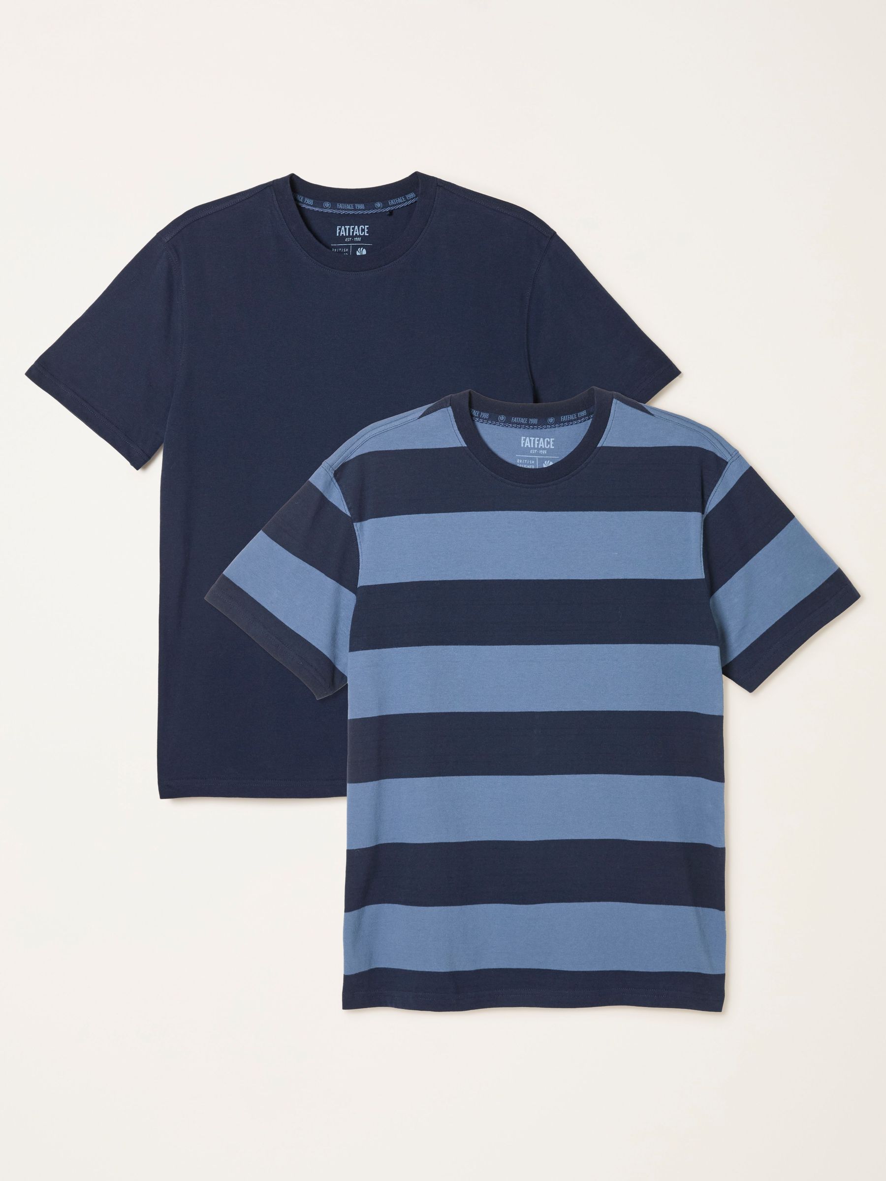 Navy Short Sleeve Striped Tshirts 2 Pack (W66265) | $75