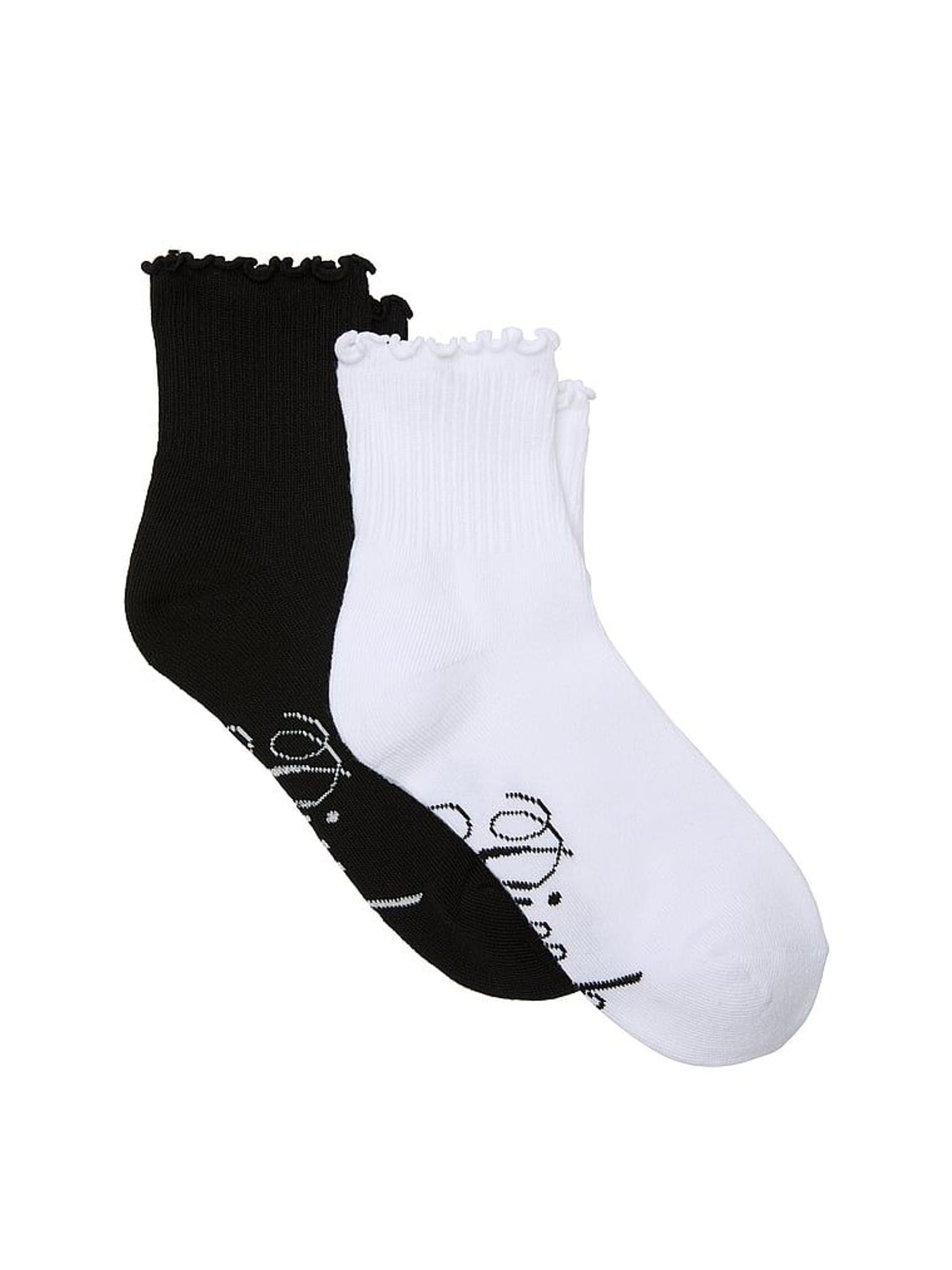 Black/White Ruffle Quarter Socks 2 Pack (W67081) | €20