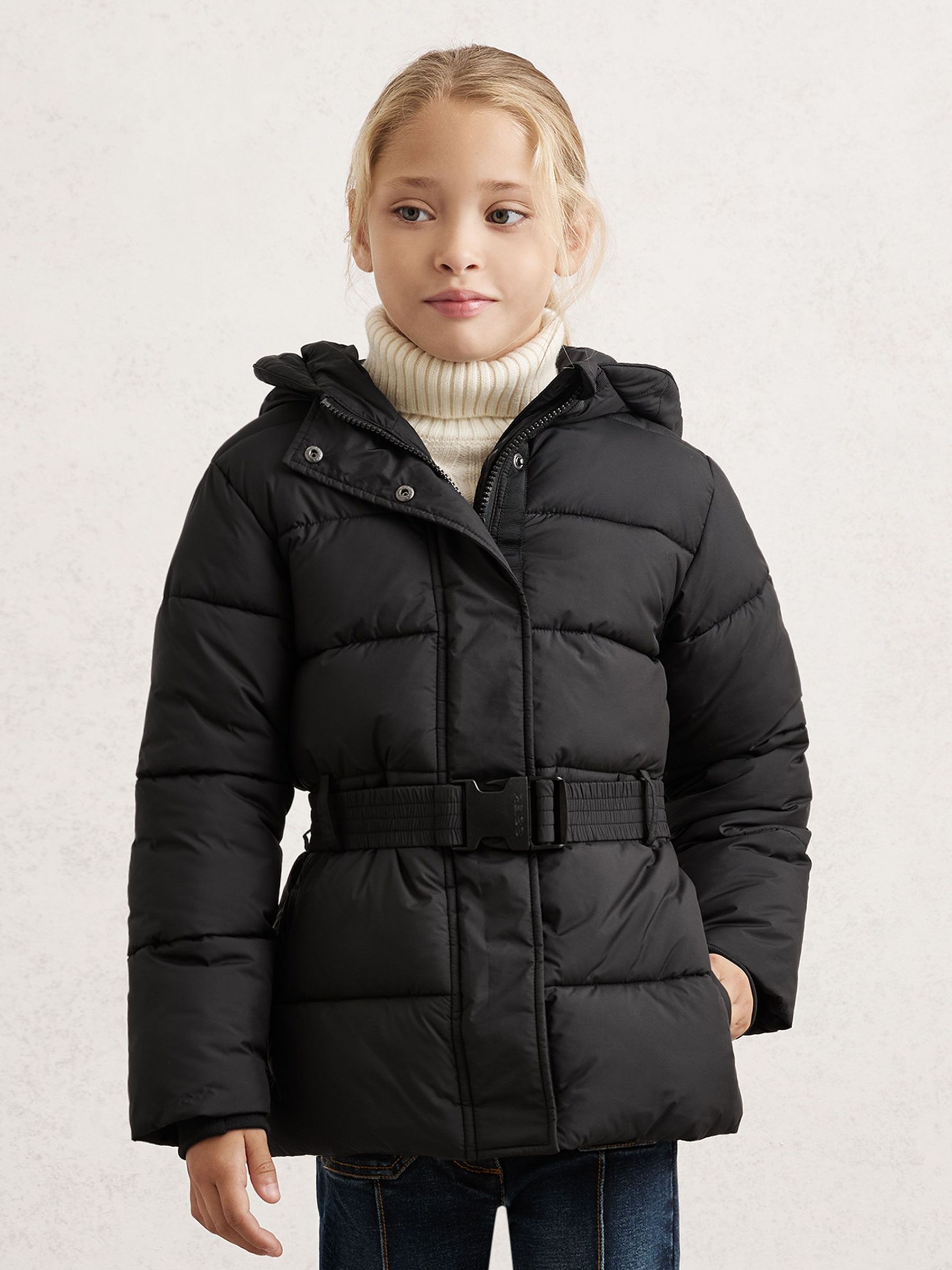 Short Belted Puffer Coat in Black (W67262) | €125