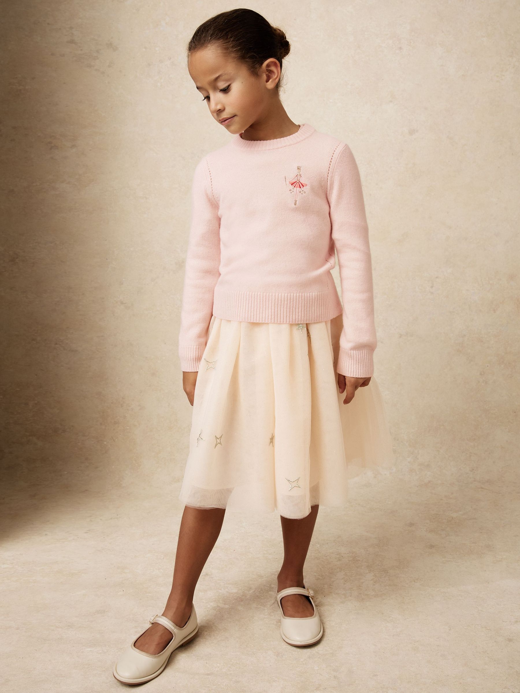 Wool-Blend Ballerina Jumper With Cashmere in Pink (W67272) | $80