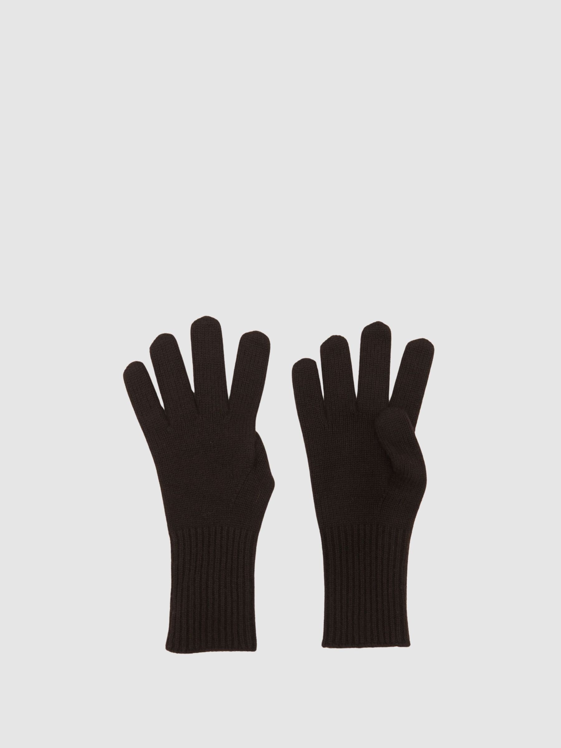 Wool-Blend Tipped Gloves With Cashmere in Chocolate (W67284) | 265 QAR