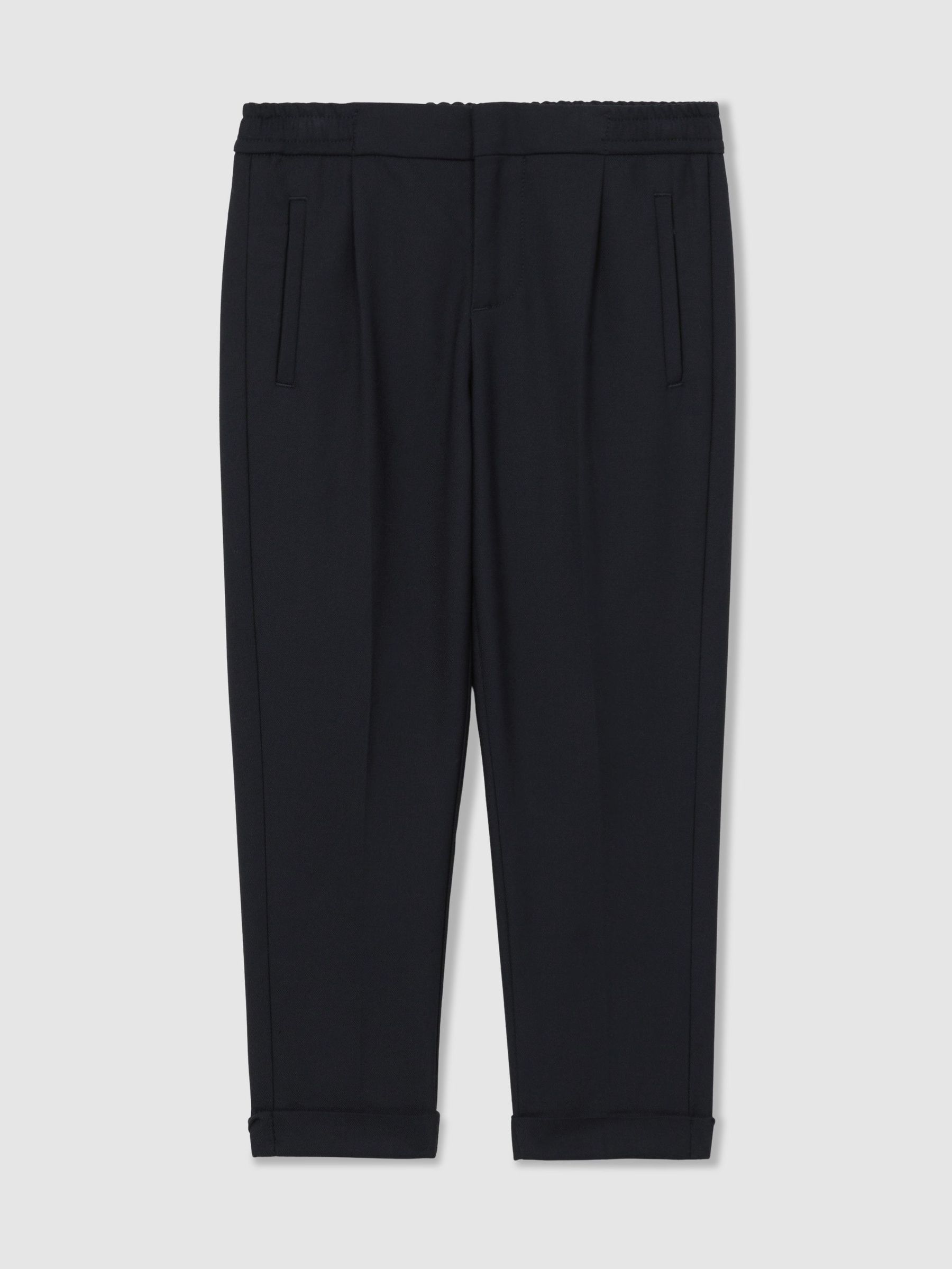 13-14 yrs Relaxed-Fit Pleated Tapered Trousers in Navy (W69550) | 275 SAR