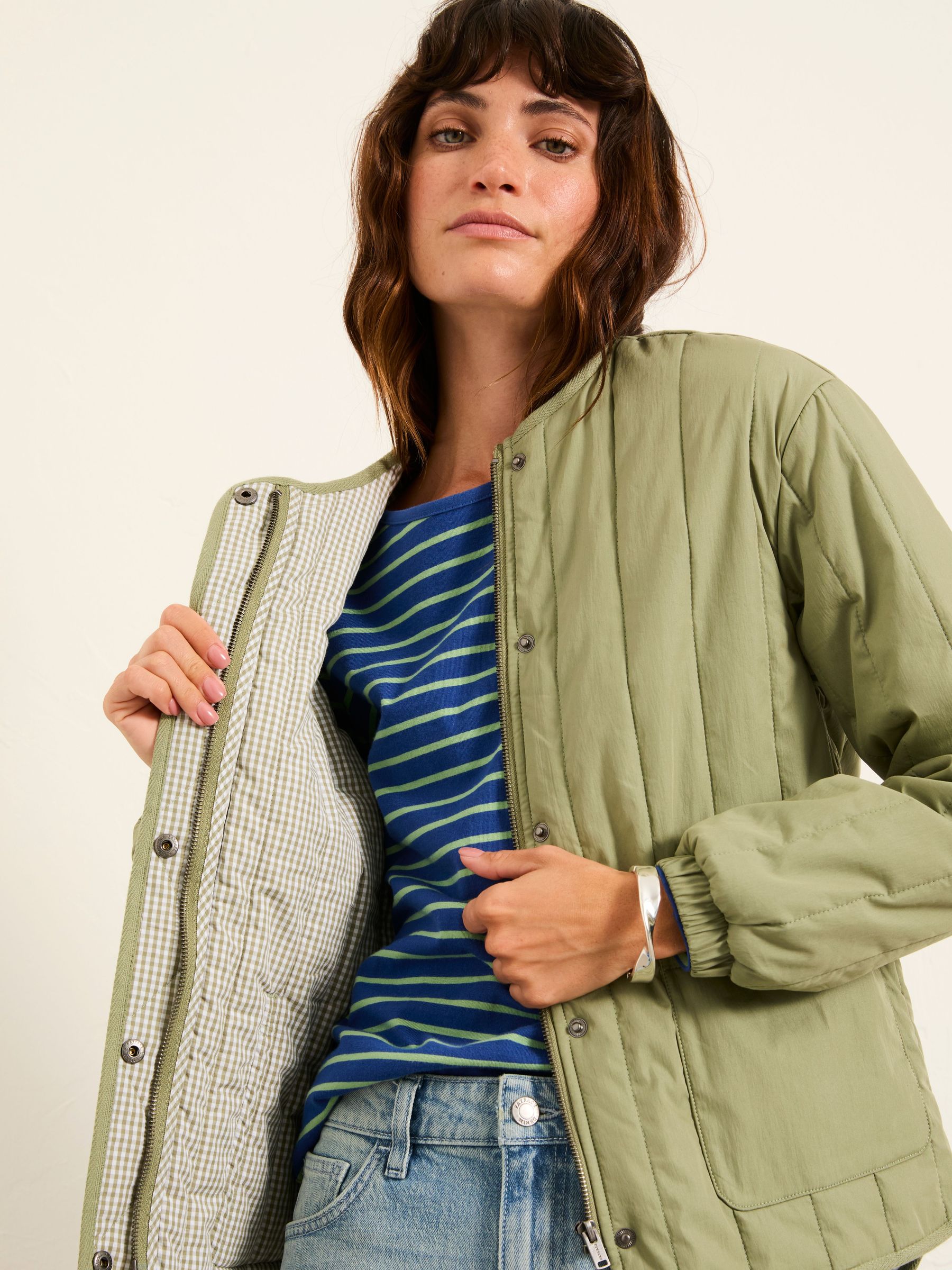 Raya Sage Green Quilted Jacket (W69673) | €91
