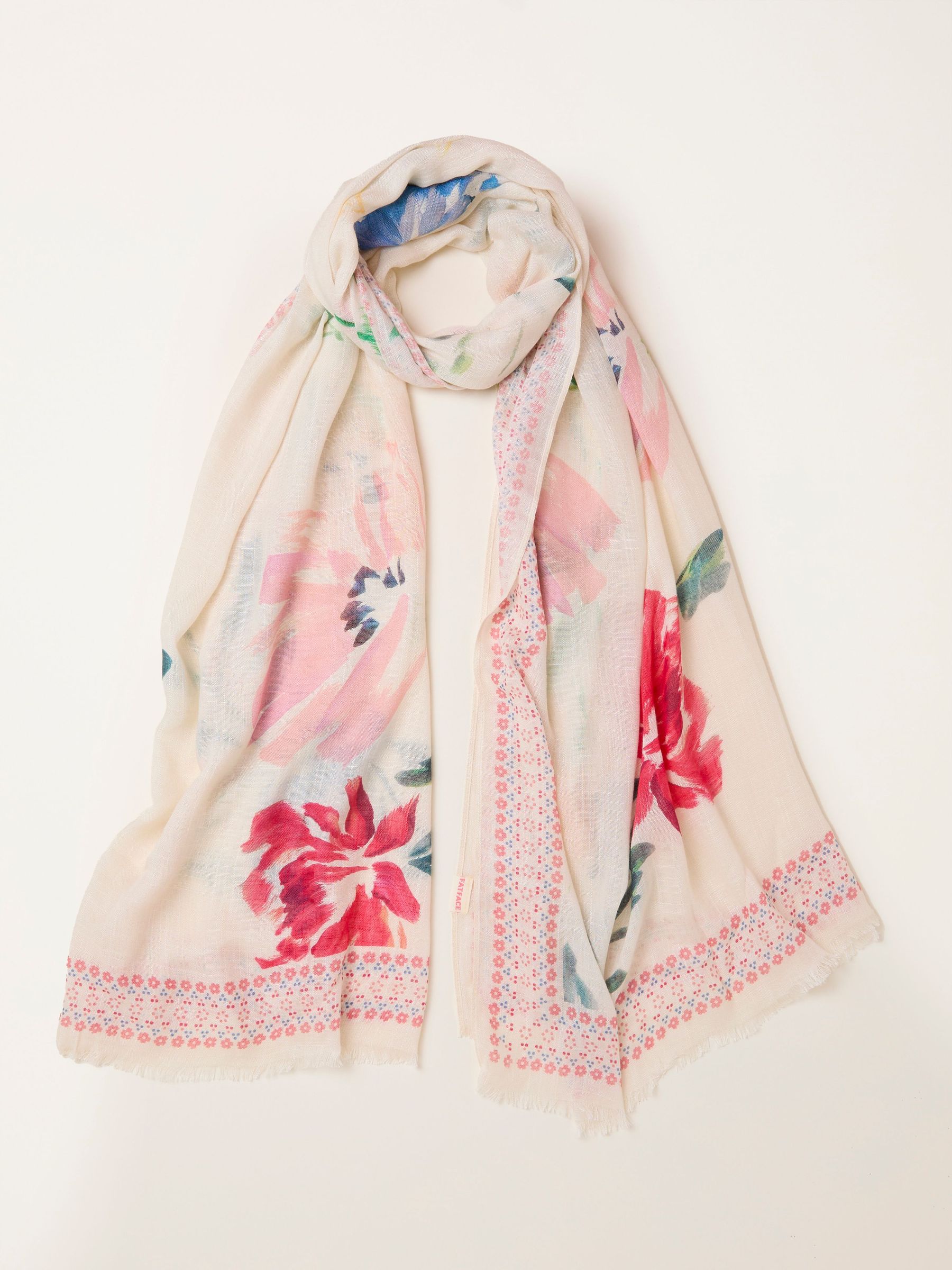 Ivory Floral Lightweight Scarf (W69882) | $48