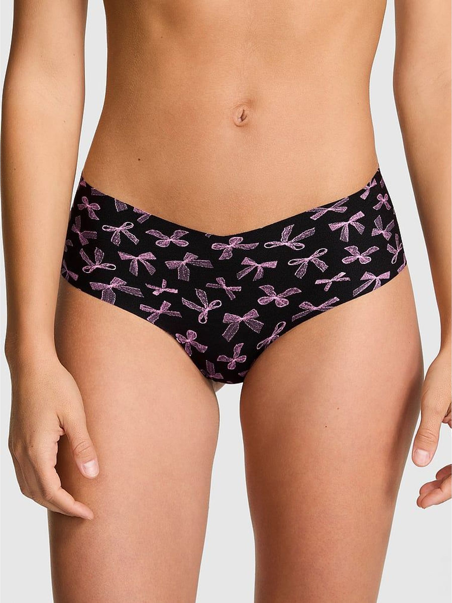 Black Bow Print Cheeky No Show Knickers (W71464) | €13
