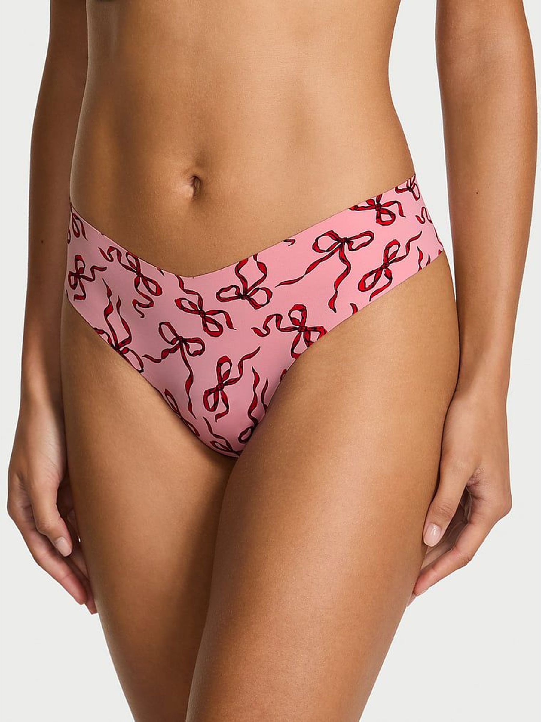 Pink Bows Thong Knickers (W71631) | €13