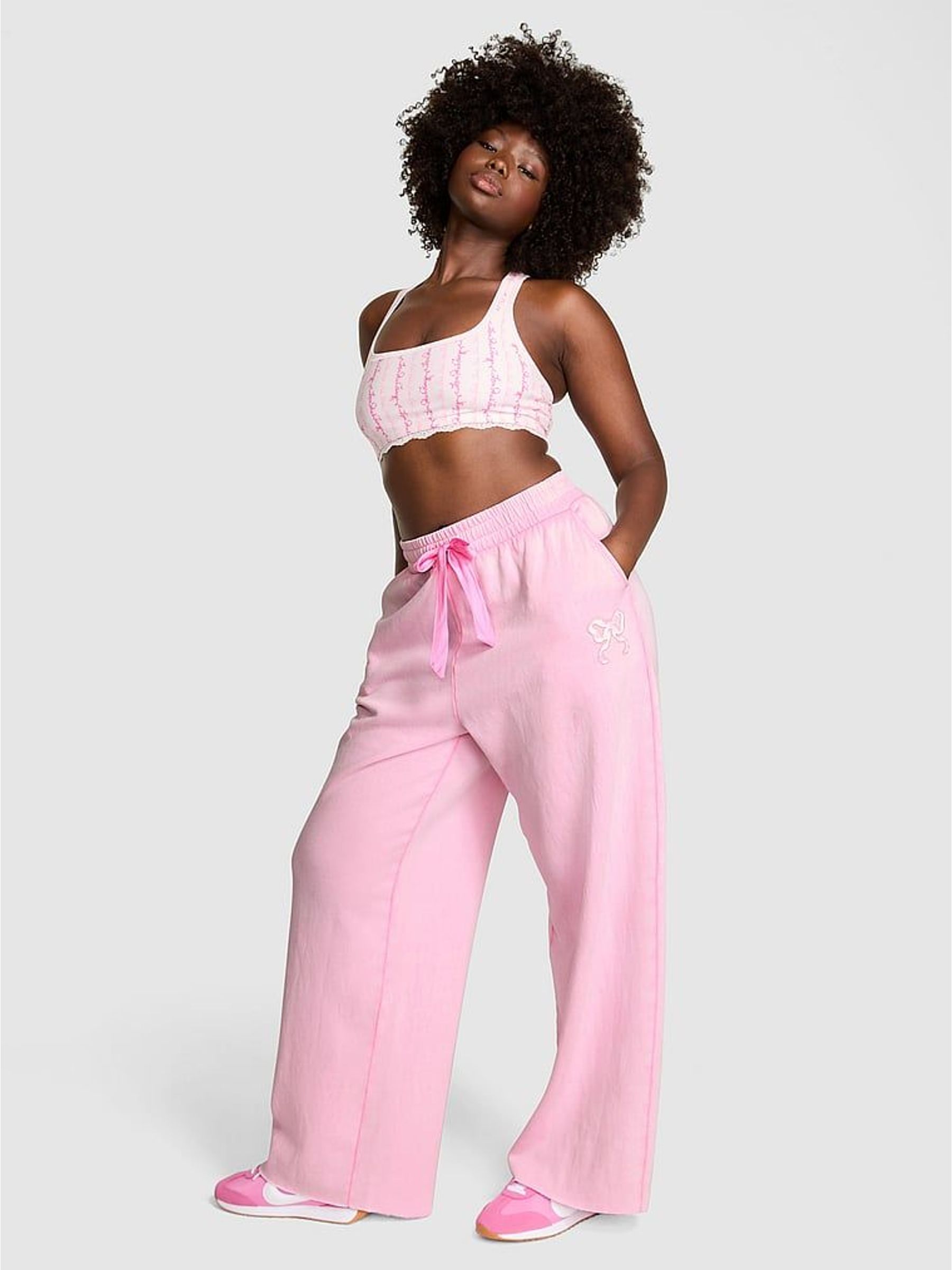 Pink Lollipop Wide Leg Fleece Jogger (W71681) | €102
