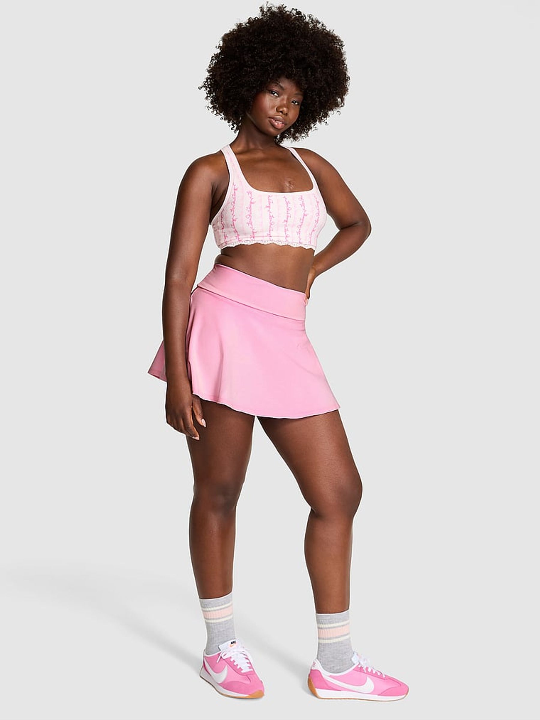 Pink Lollipop Cotton Foldover Mini Skirt (W71718) | €63