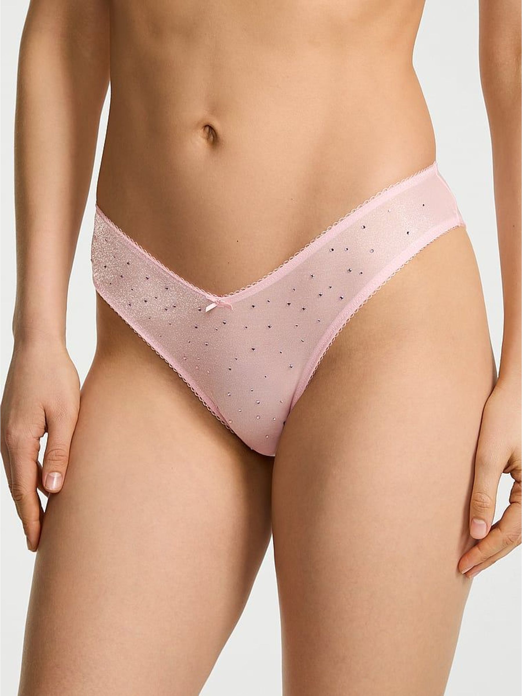 Pretty Blossom Pink Brazilian Shimmer Knickers (W71738) | €22.50