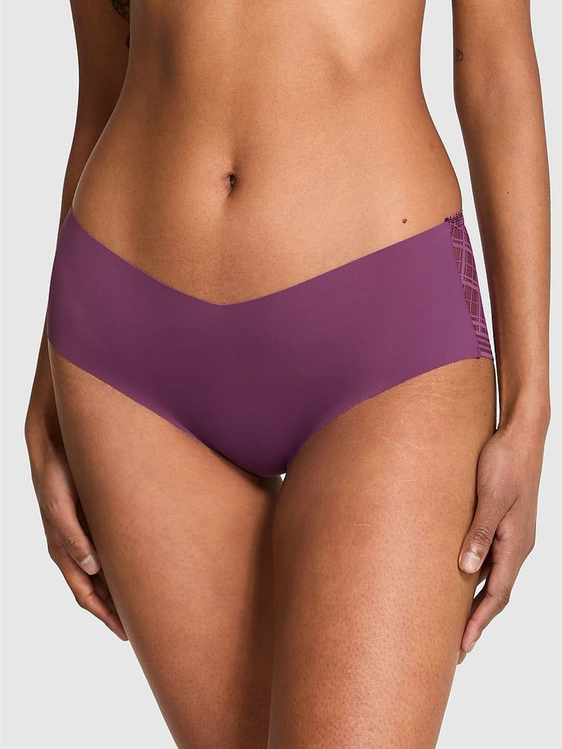 Mauve Mist Purple Cheeky Tartan Mesh Knickers (W71781) | €13