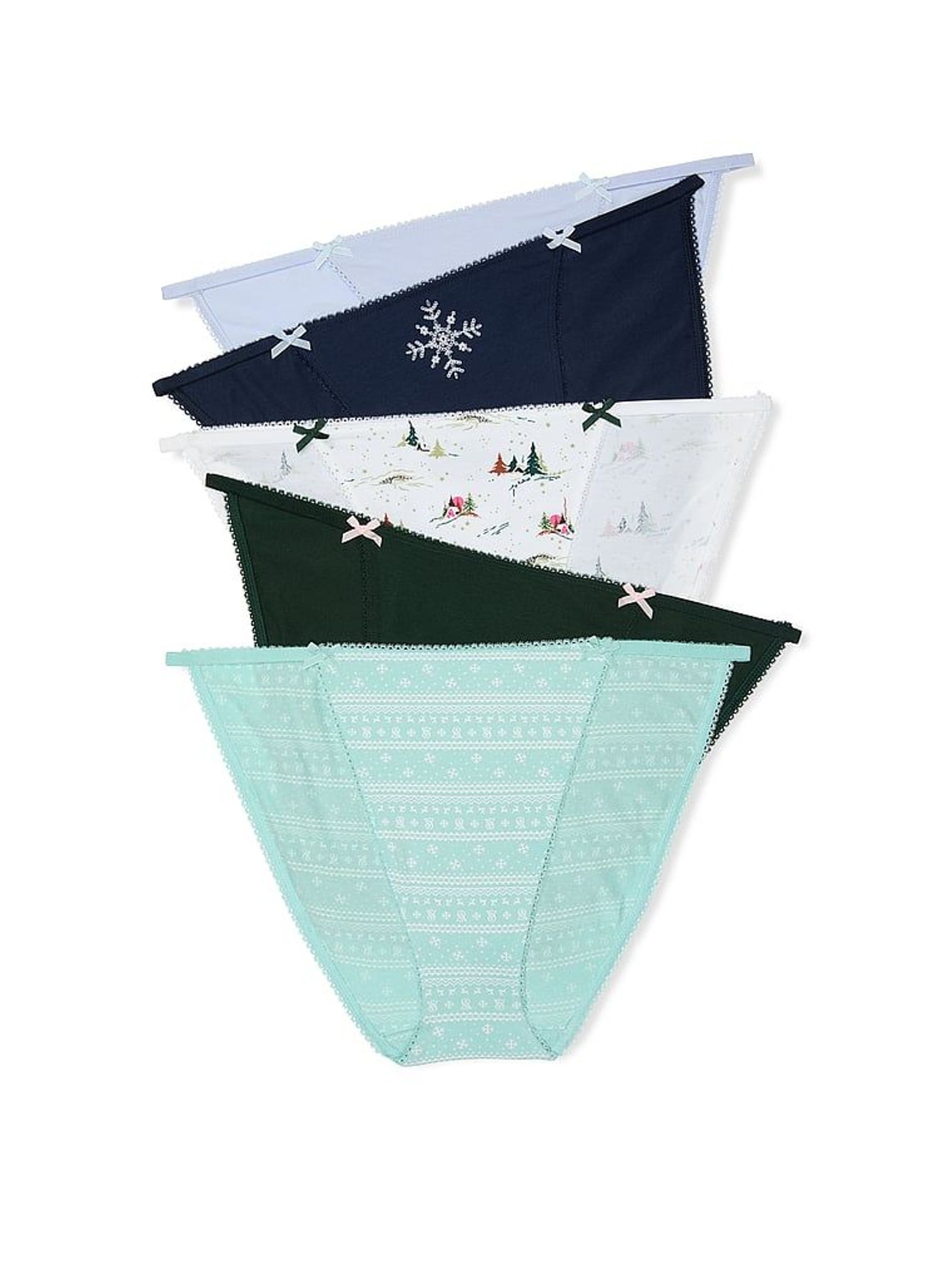 Blue/White/Black Christmas Knickers 5 Pack (W71788) | €33