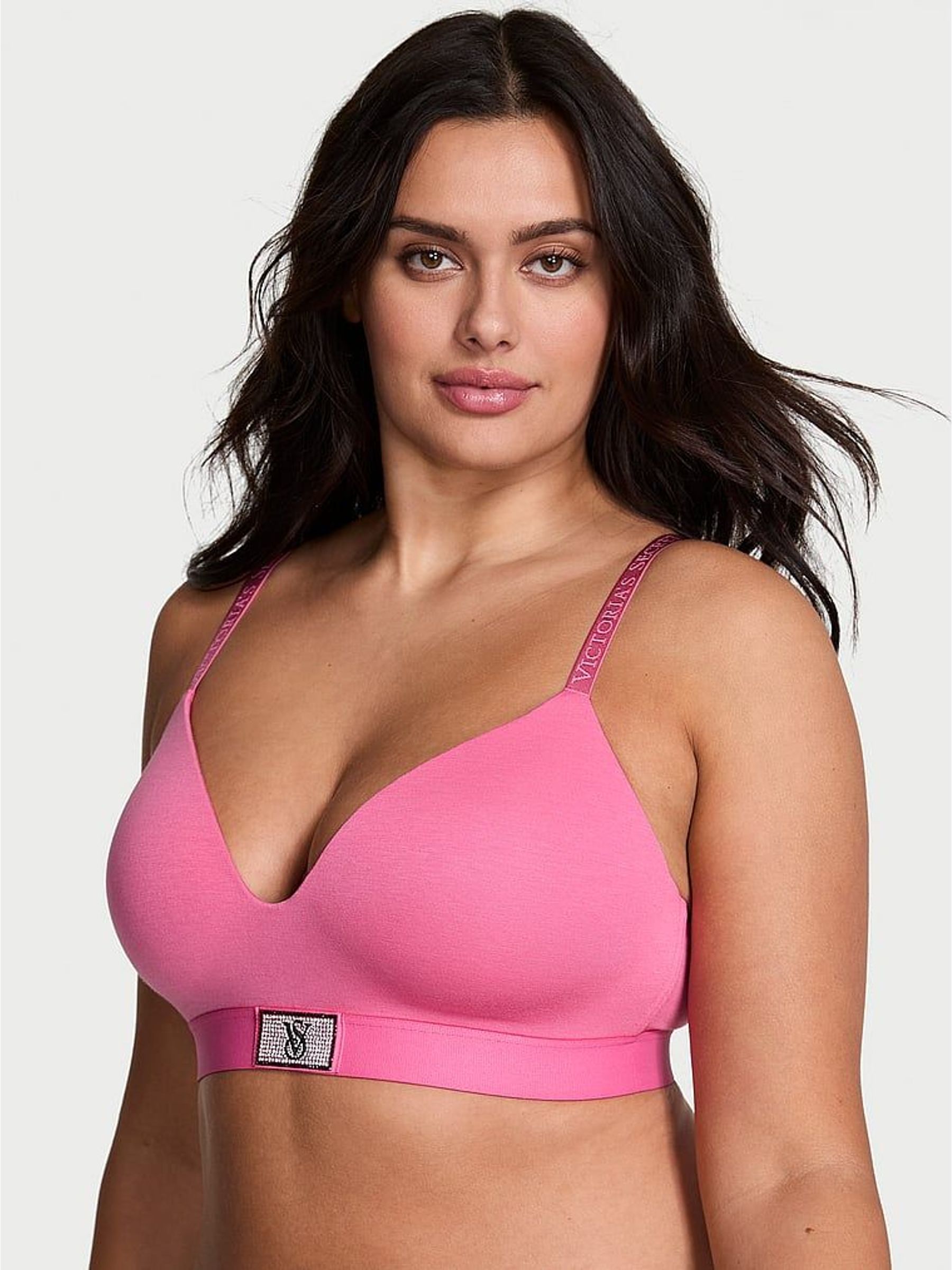 Rose Garden Pink Non Wired Lightly Lined Logo Shine Patch Bra (W71816) | €51