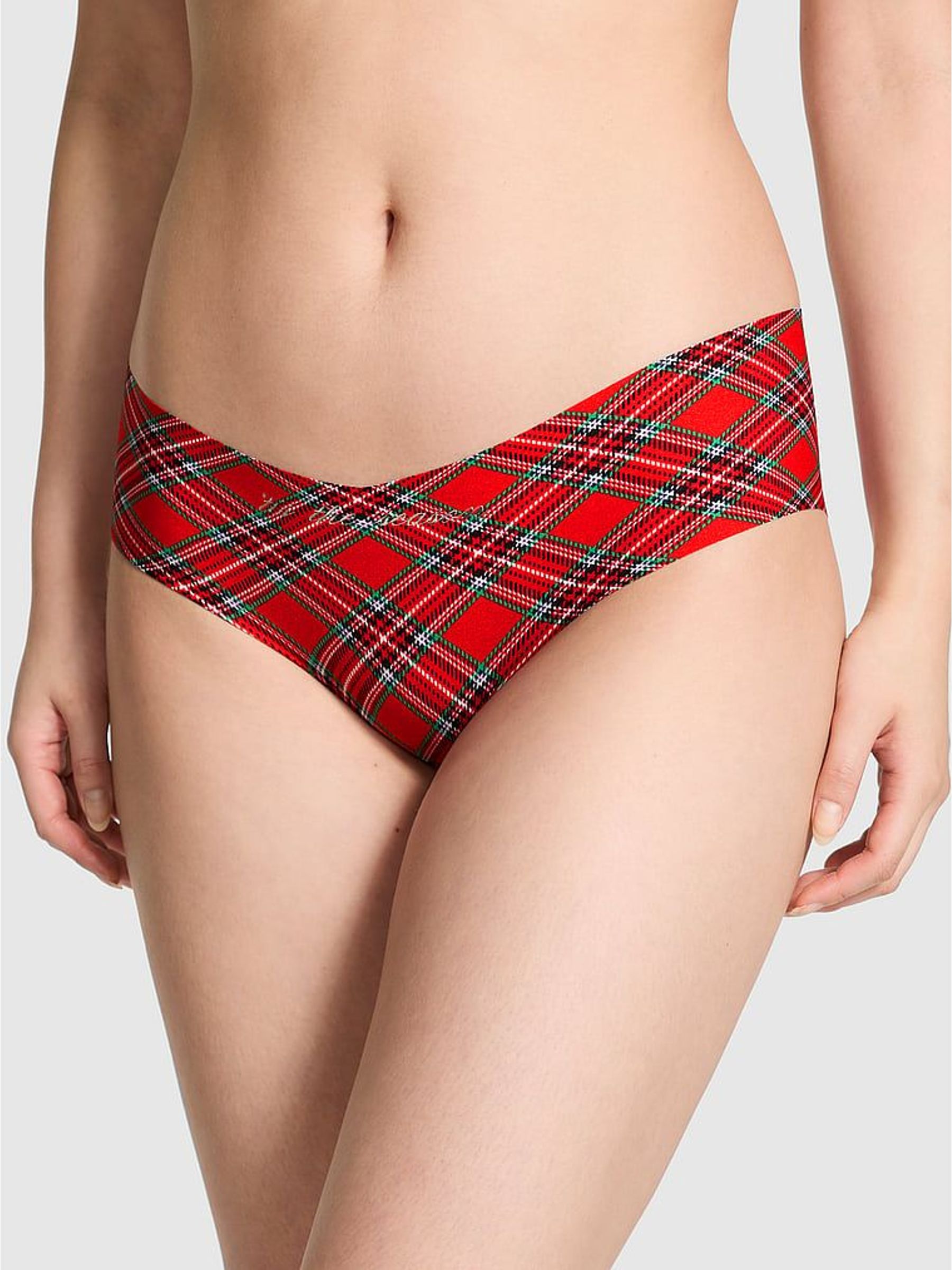 Red Tartan Cheeky No Show Knickers (W71822) | €13