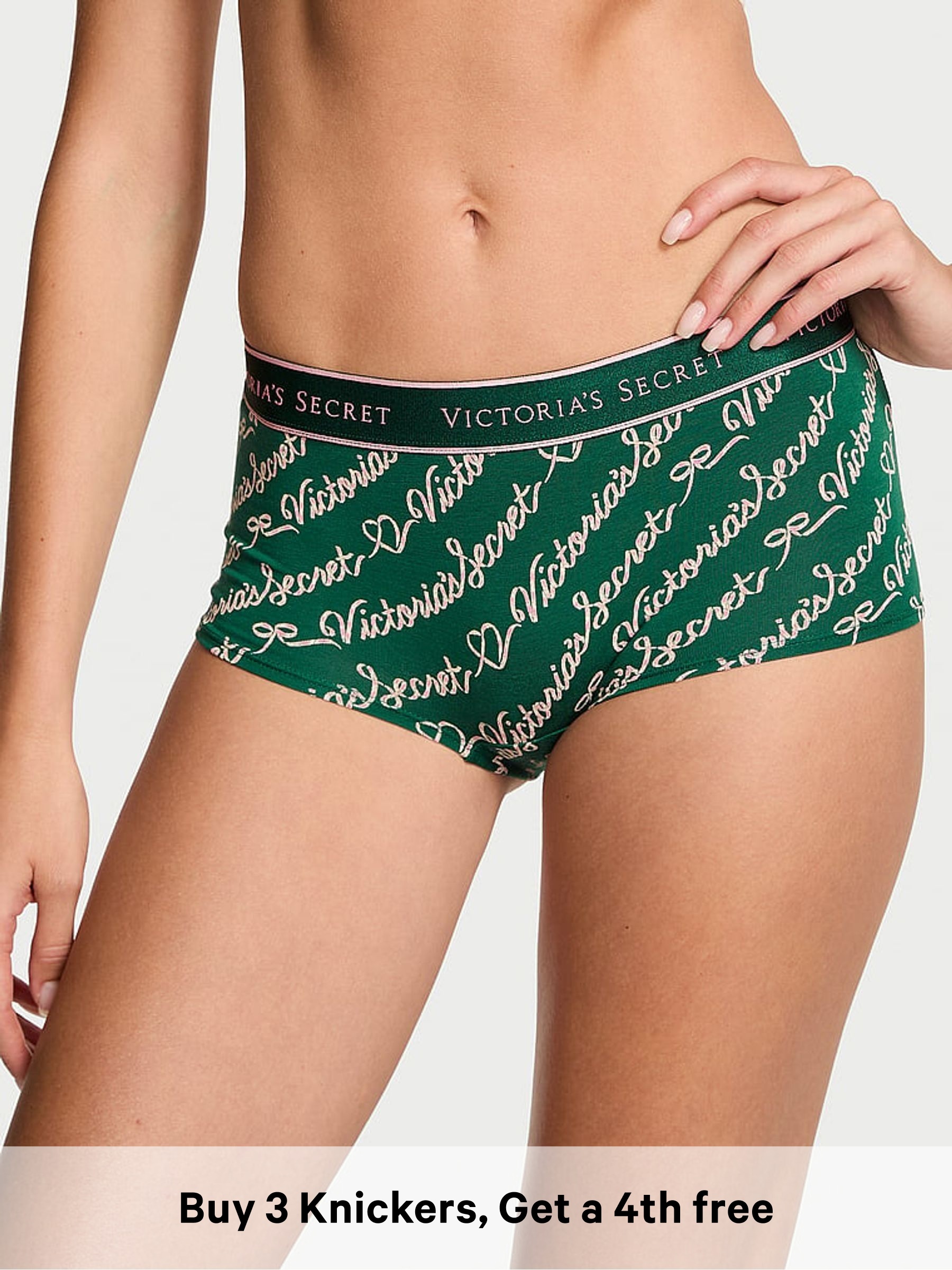 Clover Script Green Short Logo Knickers (W72096) | €11.50